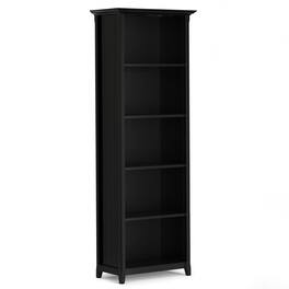 Simpli Home - Acadian 72 inch Tall Solid Wood 5 Shelf Bookcase - Black