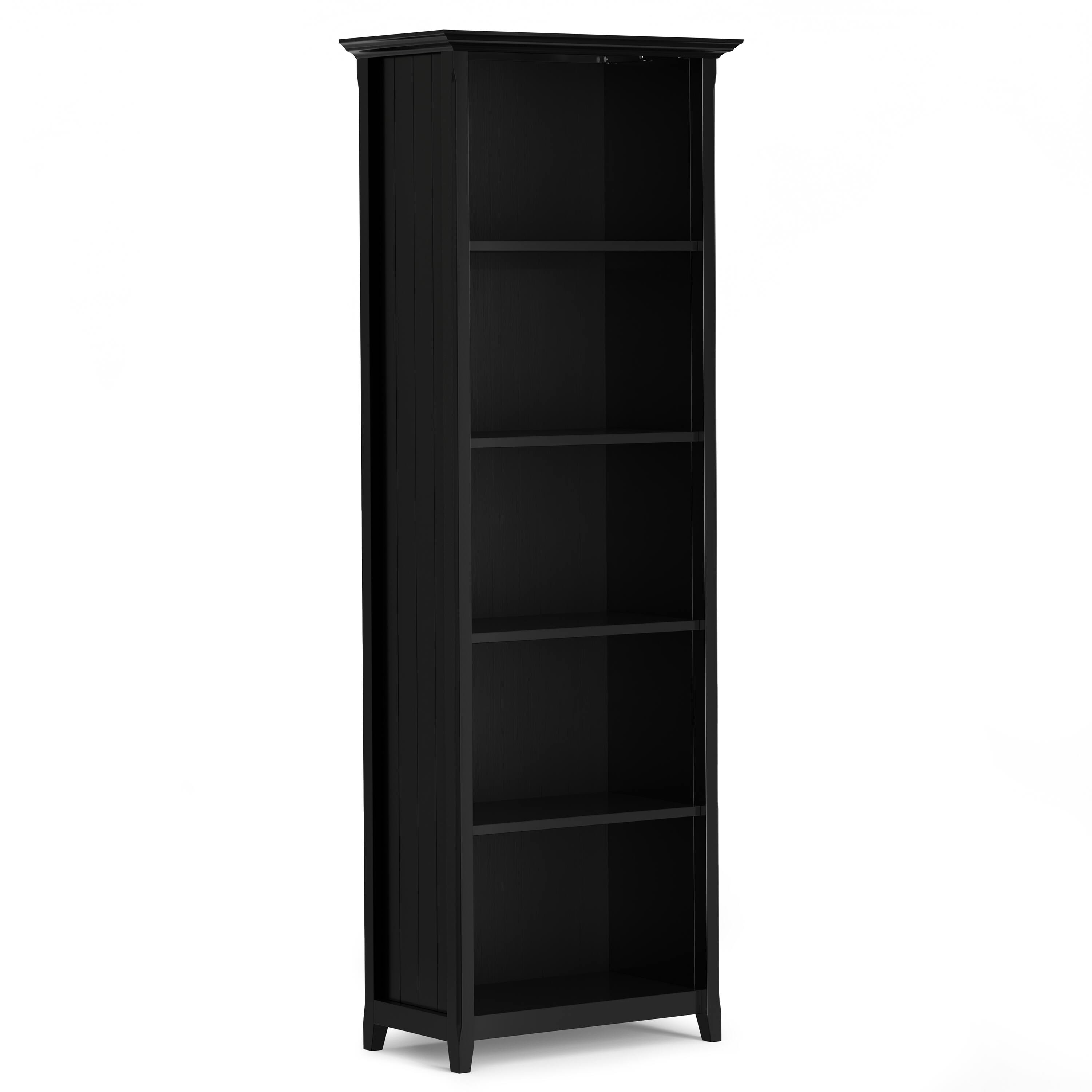 Alt View 3. Simpli Home - Acadian 60 inch TV Stand with 26 inch 5 Shelf Bookcases (Set of 3) - Black.