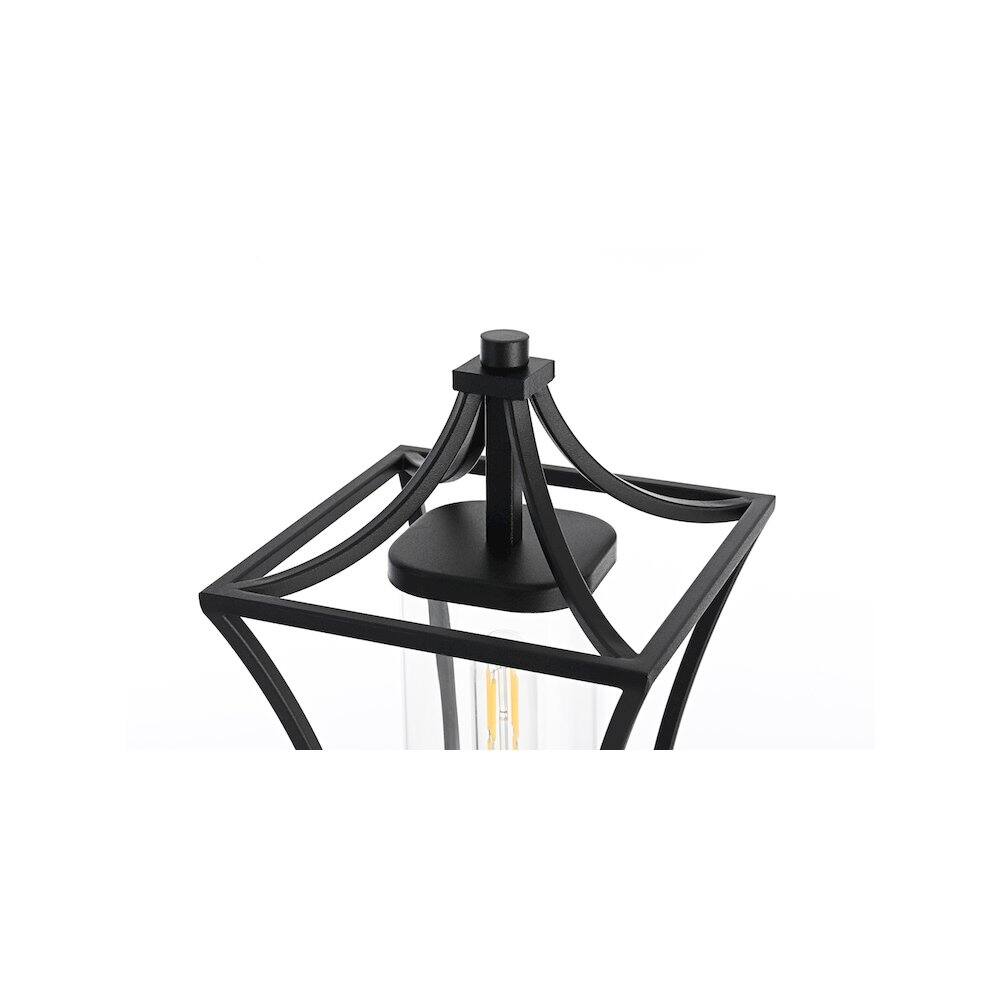 Alt View 2. Elegant Lighting - Belgrade 7 inch Outdoor Pendant in Black - Black.