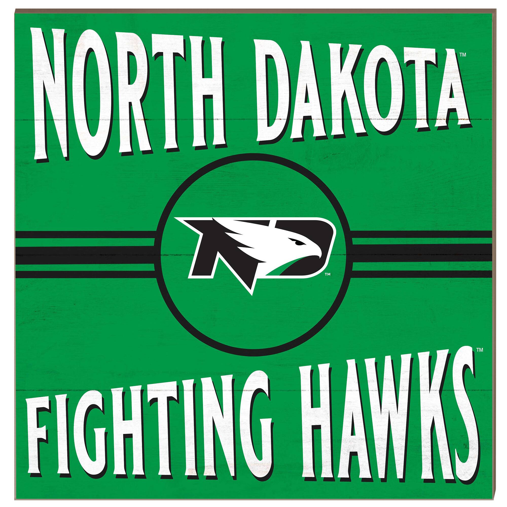 North Dakota 10'' x 10'' Retro Team Sign