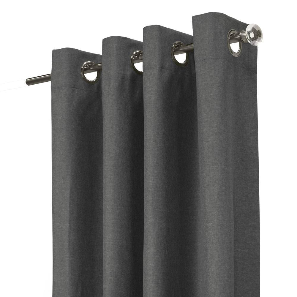 Left. Commonwealth Home Fashions - Thermaplus Edison Grommet Premium Quality Blackout Curtains Panel for Bedroom 52" x 108" Charcoal - Charcoal.
