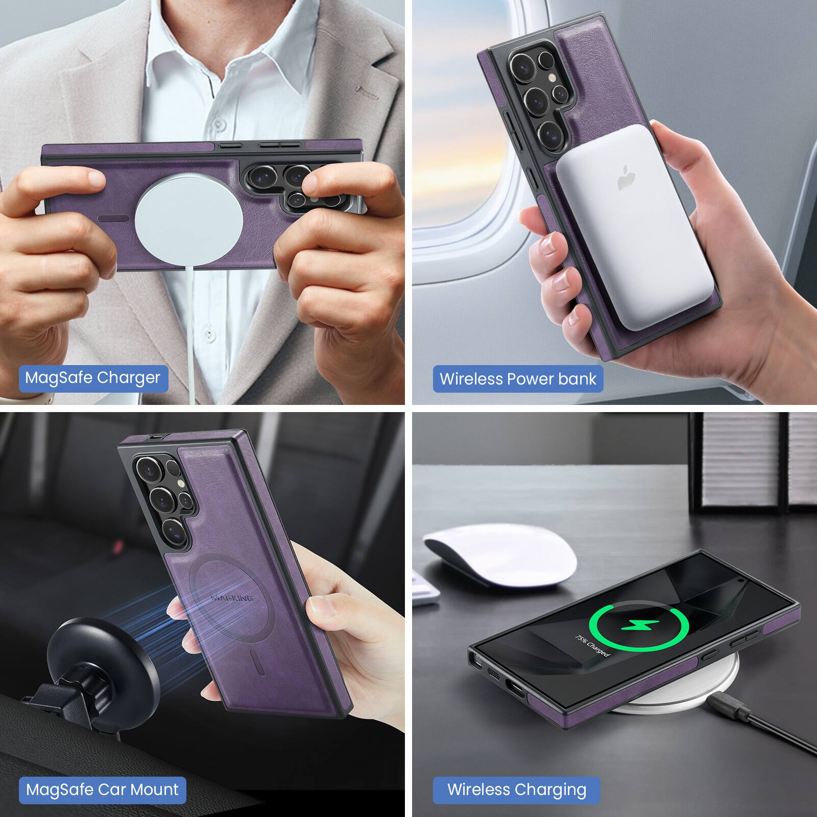 MagSafe Charger  
Wireless Power bank  
MagSafe Car Mount  
Wireless Charging