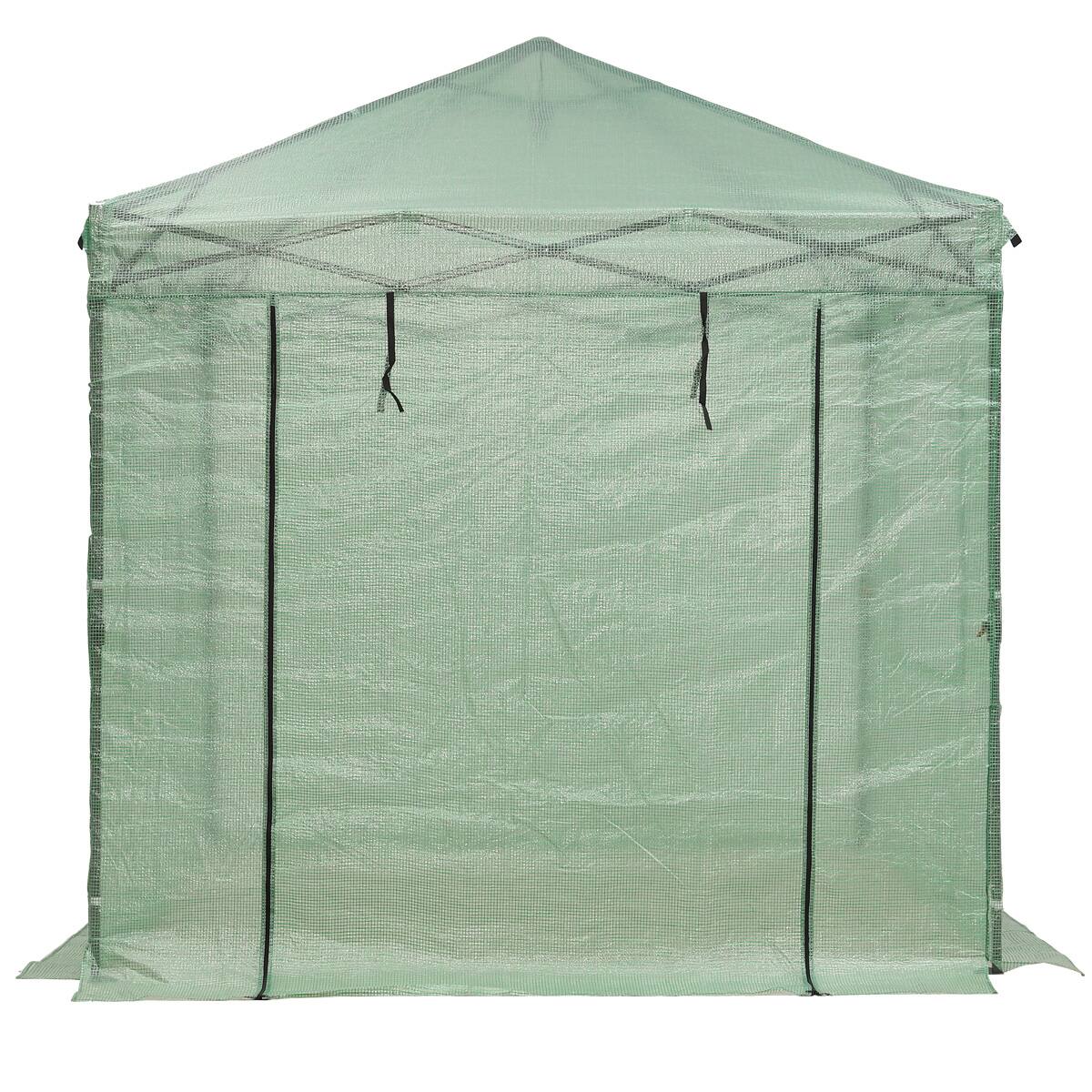 Alt View 5. Ainfox - Ainfox 8x8ft Instant Pop-up Greenhouse, Indoor Outdoor Plant Gardening Green House - green.