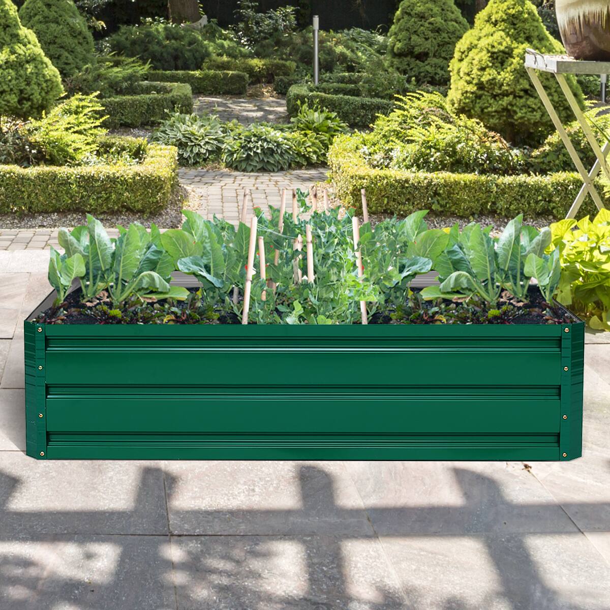 Alt View 1. Costway - Costway 40x32 Inch Patio Raised Garden Bed Vegetable Flower Plant New - Dark Green.