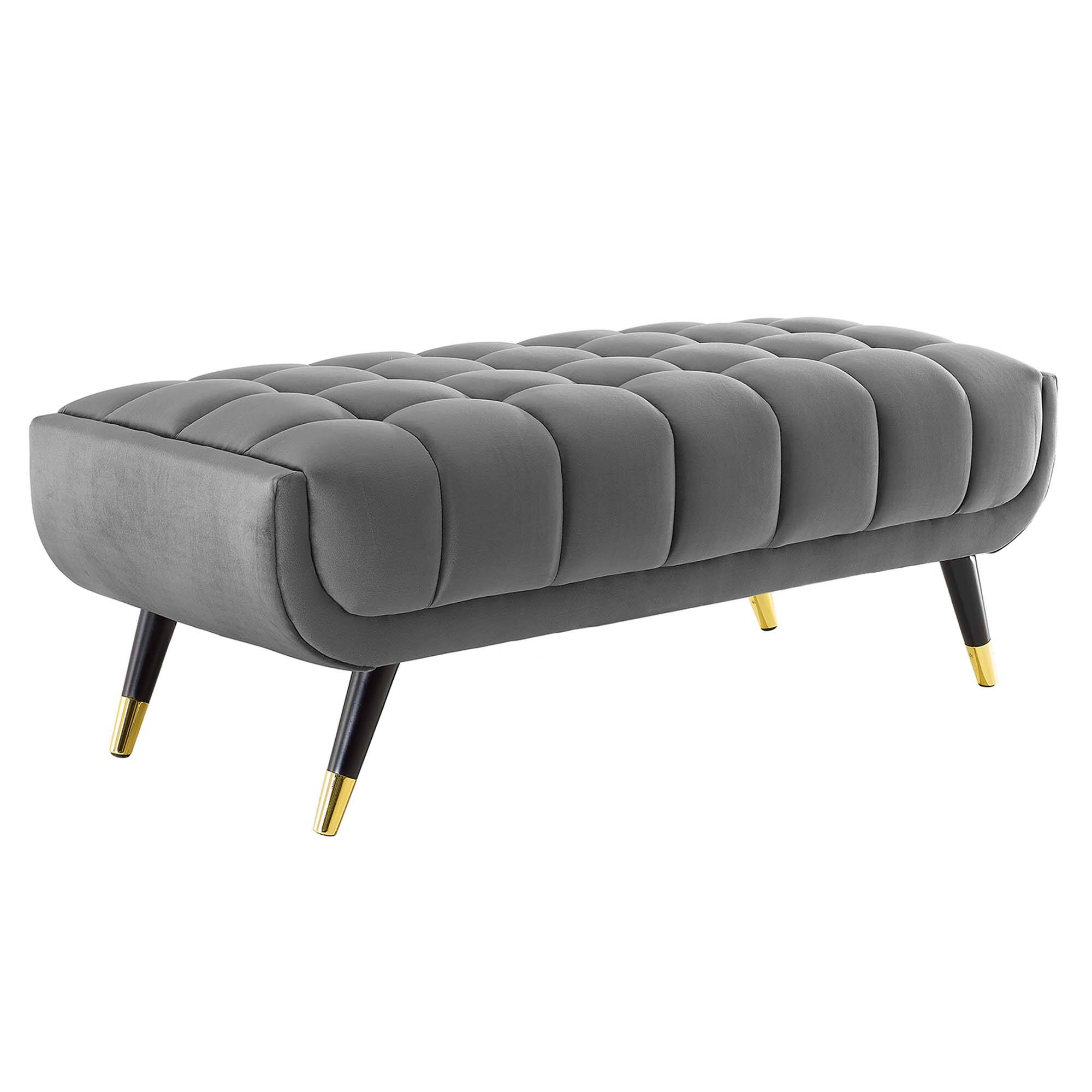 Angle. Modway - Adept 47.5" Performance Velvet Bench by Modway - Gray.