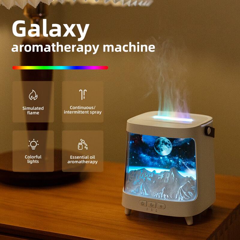 Galaxy aromatherapy machine

- Simulated flame
- Continuous/intermittent spray
- Colorful lights
- Essential oil aromatherapy