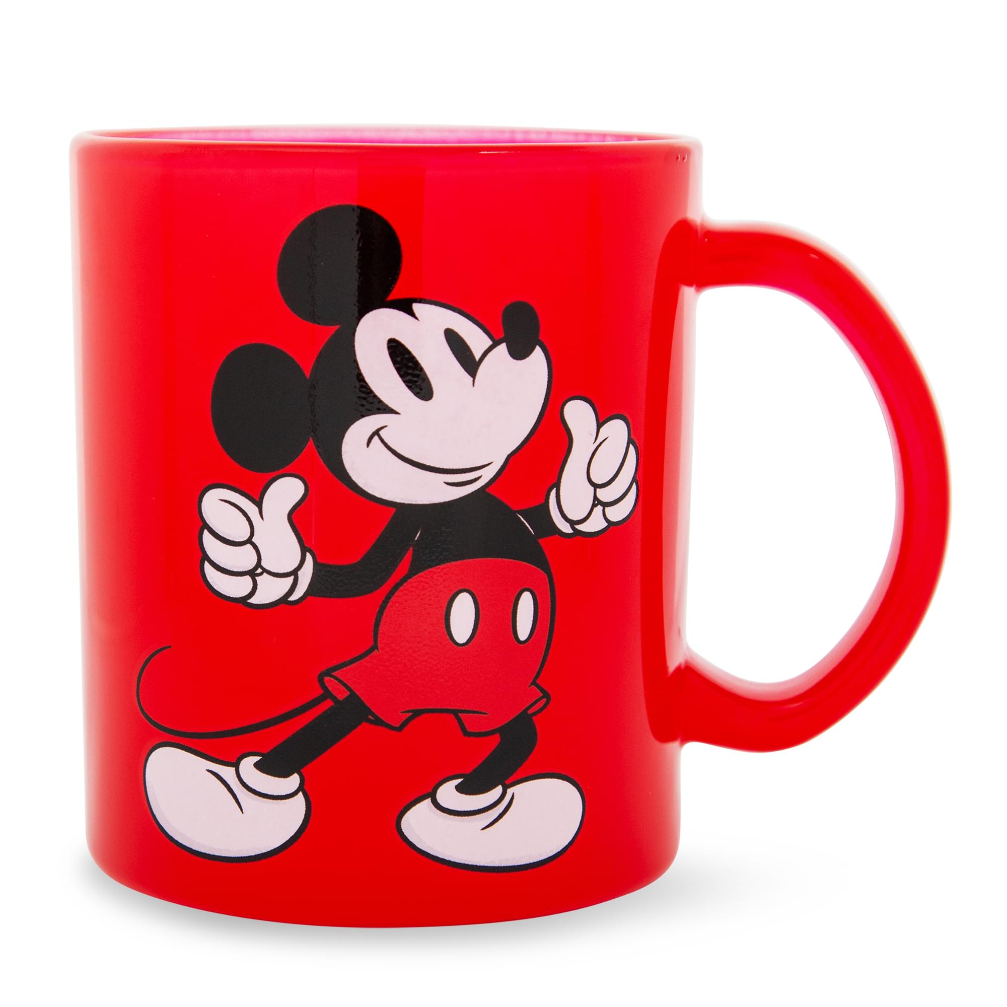 Alt View 1. Silver Buffalo - Disney Mickey Mouse Thumbs-Up Glass Coffee Mug | Holds 18 Ounces - Red.