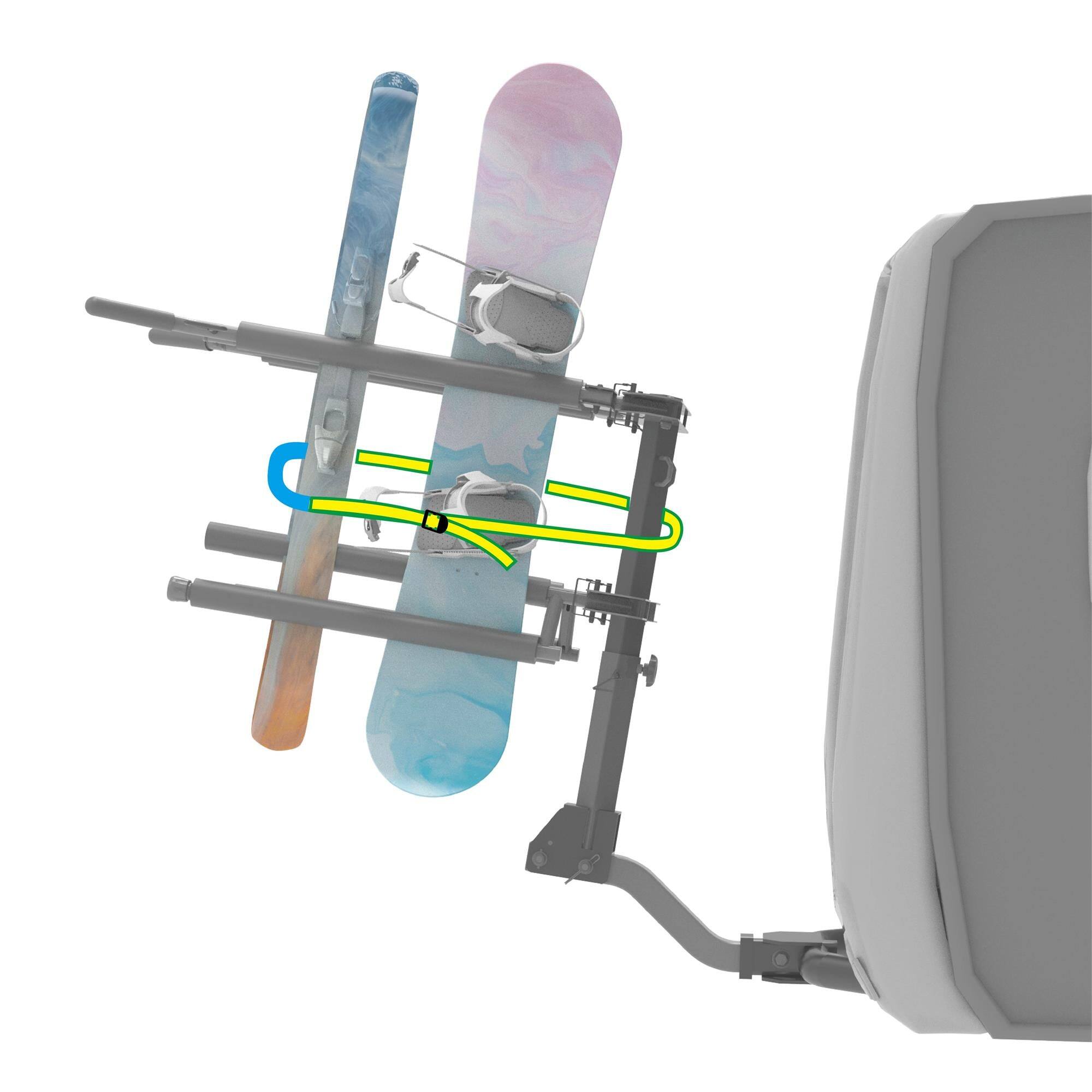 Alt View 5. Boyel Living - Volt Ski Rack 4 Pairs Skis 2 Snowboards Foldable Reflective Strap 2Inch Hitch - Black.