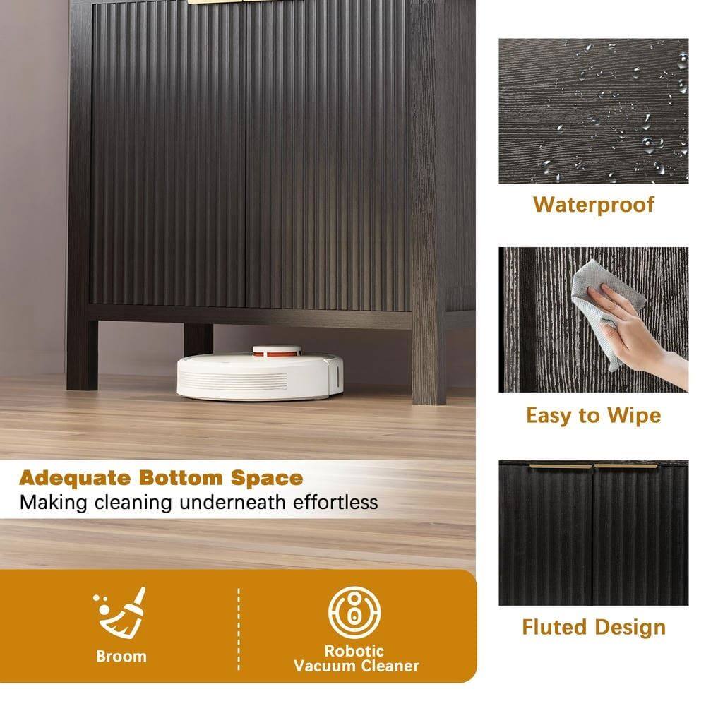 - Waterproof
- Easy to Wipe
- Adequate Bottom Space: Making cleaning underneath effortless
- Fluted Design
- Broom
- Robotic Vacuum Cleaner