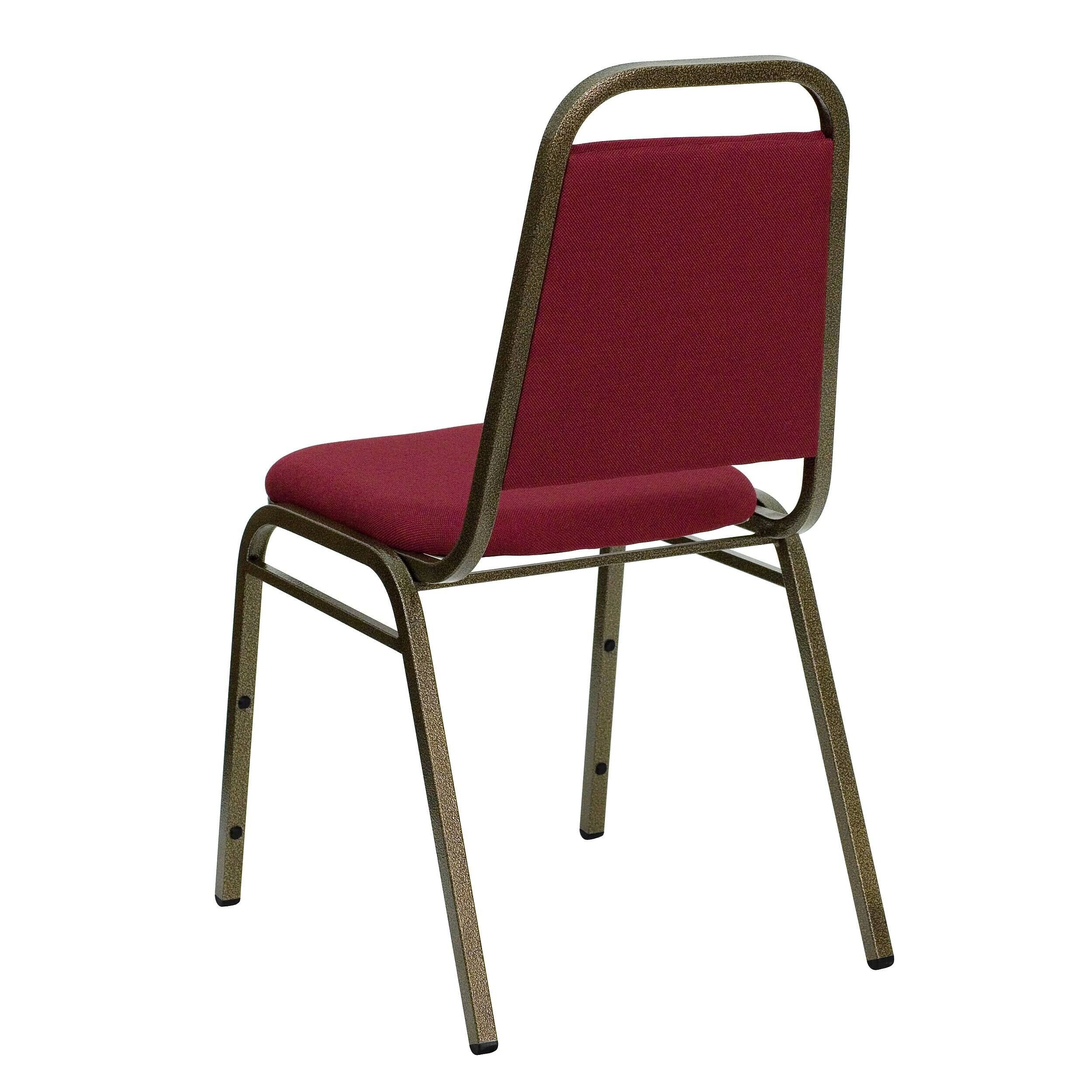 Alt View 6. Flash Furniture - HERCULES™ Fabric Gold Vein Frame Trapezoidal Back Banquet Chair, 4/Pack - Burgundy.