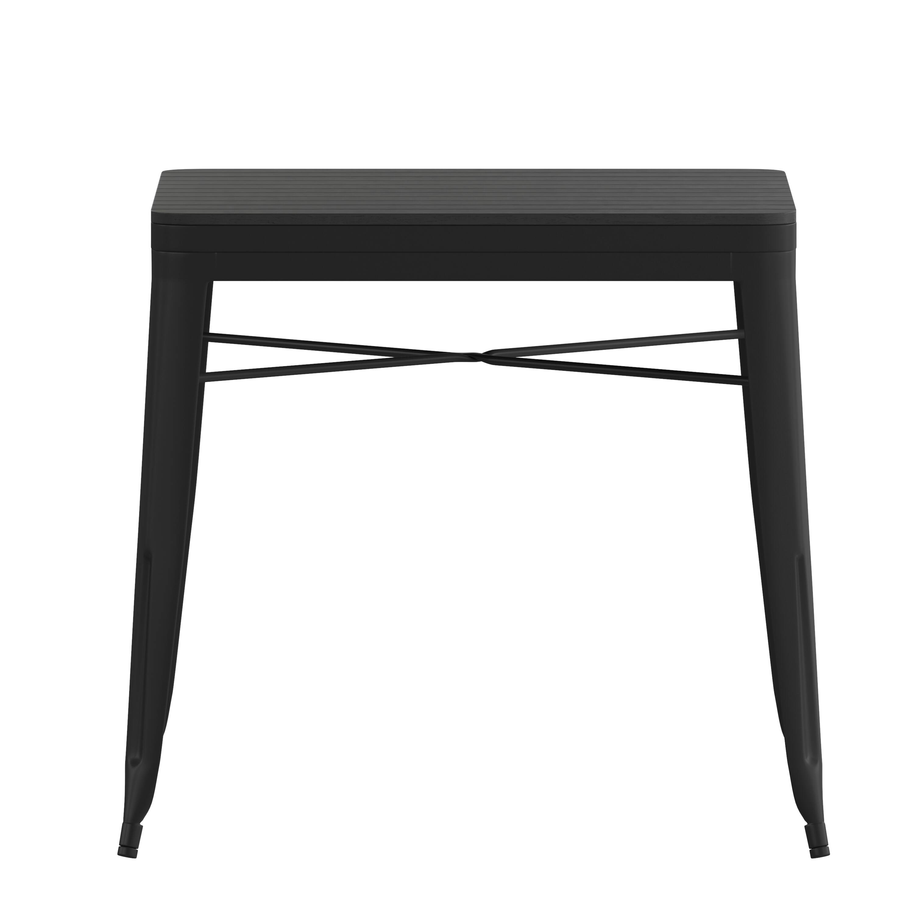 Alt View 9. Emma + Oliver - All-Weather Metal Patio Table with Polyresin Top for Indoor/Outdoor Use - Black Top/Black Frame.