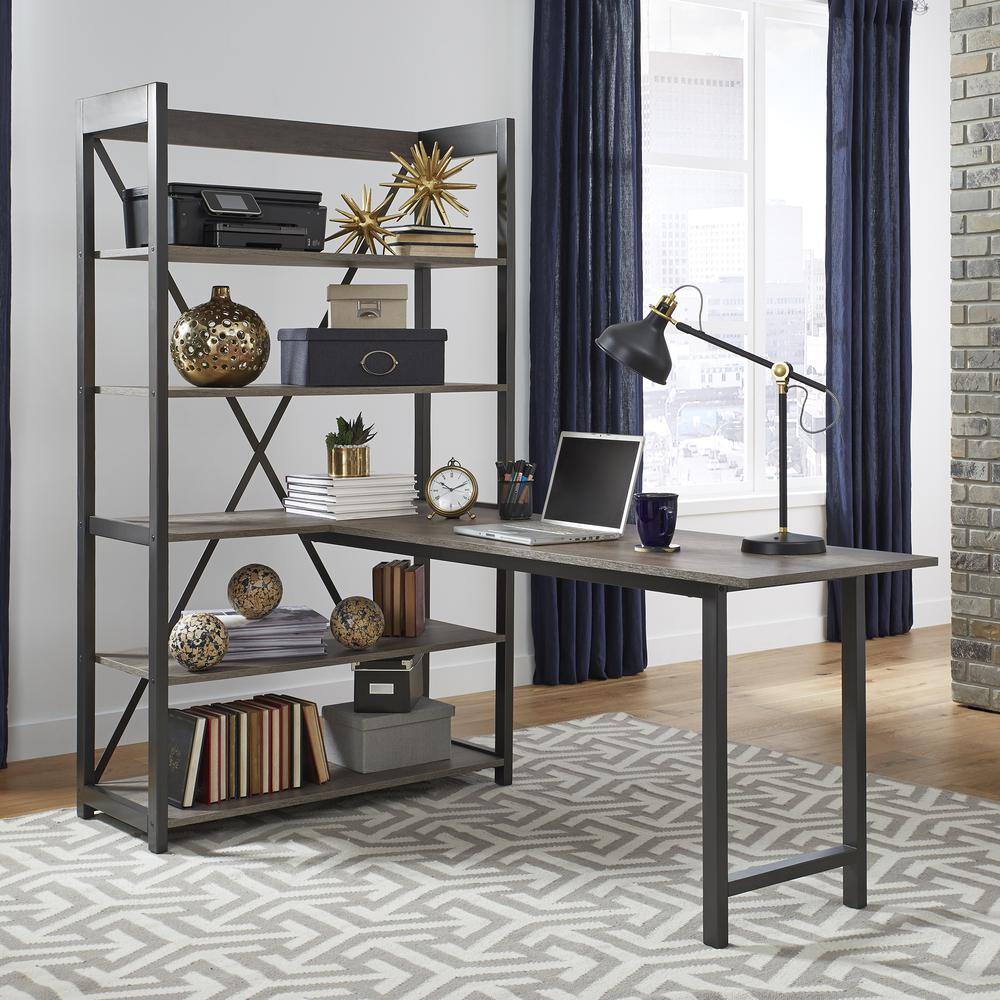 Alt View 4. Liberty Furniture Industries - Tanners Creek Desk and Bookcase Set in Graystone - Gray.