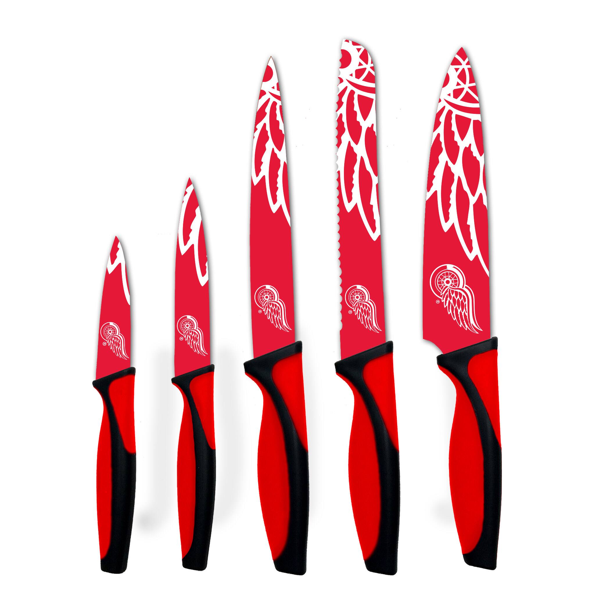 Alt View 1. Woodrow - Detroit Red Wings 5-Piece Stainless Steel Cutlery Knife Set - Multicolor.
