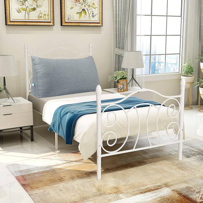 Alt View 2. wowmax - Queen Headboard Pillow - Large Wedge Cushion for Sitting Up in Bed, Gray Breathable Removable Cover for Adults - Grey.