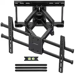 X-assembly - Full Motion TV Wall Mount for 42"-85",up to 150 lbs,Max VESA 600x400mm,fit 8″-16″ Wood Studs - Black