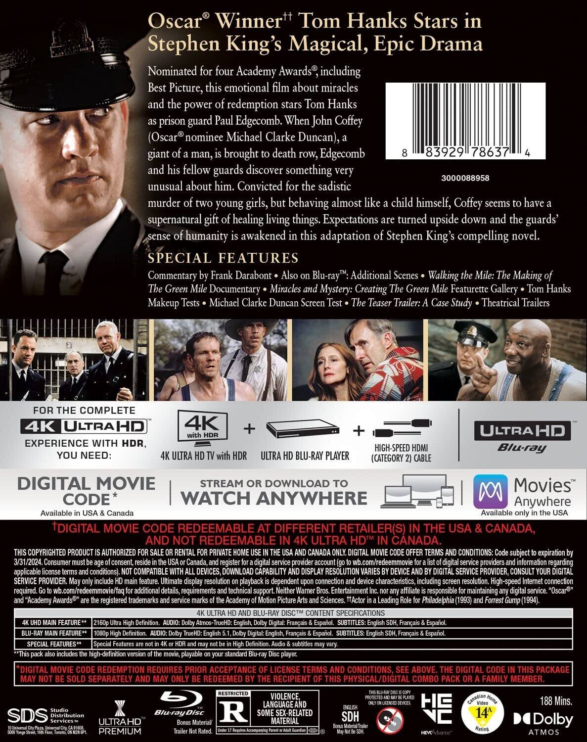 Alt View 1. The Green Mile (4K Ultra HD + Blu-ray) [UHD].