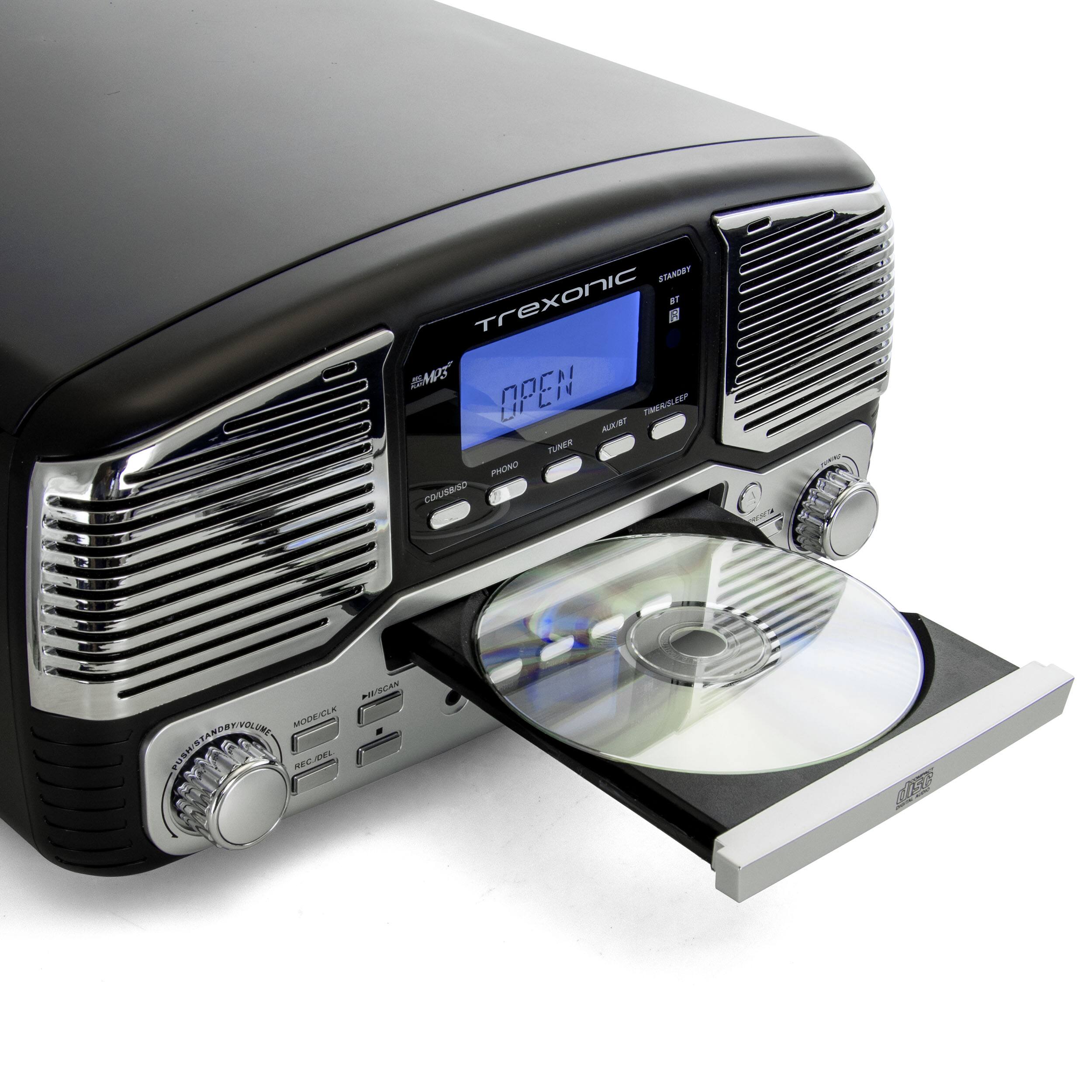 Trexonic  
OPEN  
TUNER  
AUX/USB  
TUNER/SCAN  
PHONO  
CD/USB  
REC/USB  
STANDBY/VOLUME  
MODE/CLK  
H/F SCAN  
BT  
STANDBY  
TREXONIC