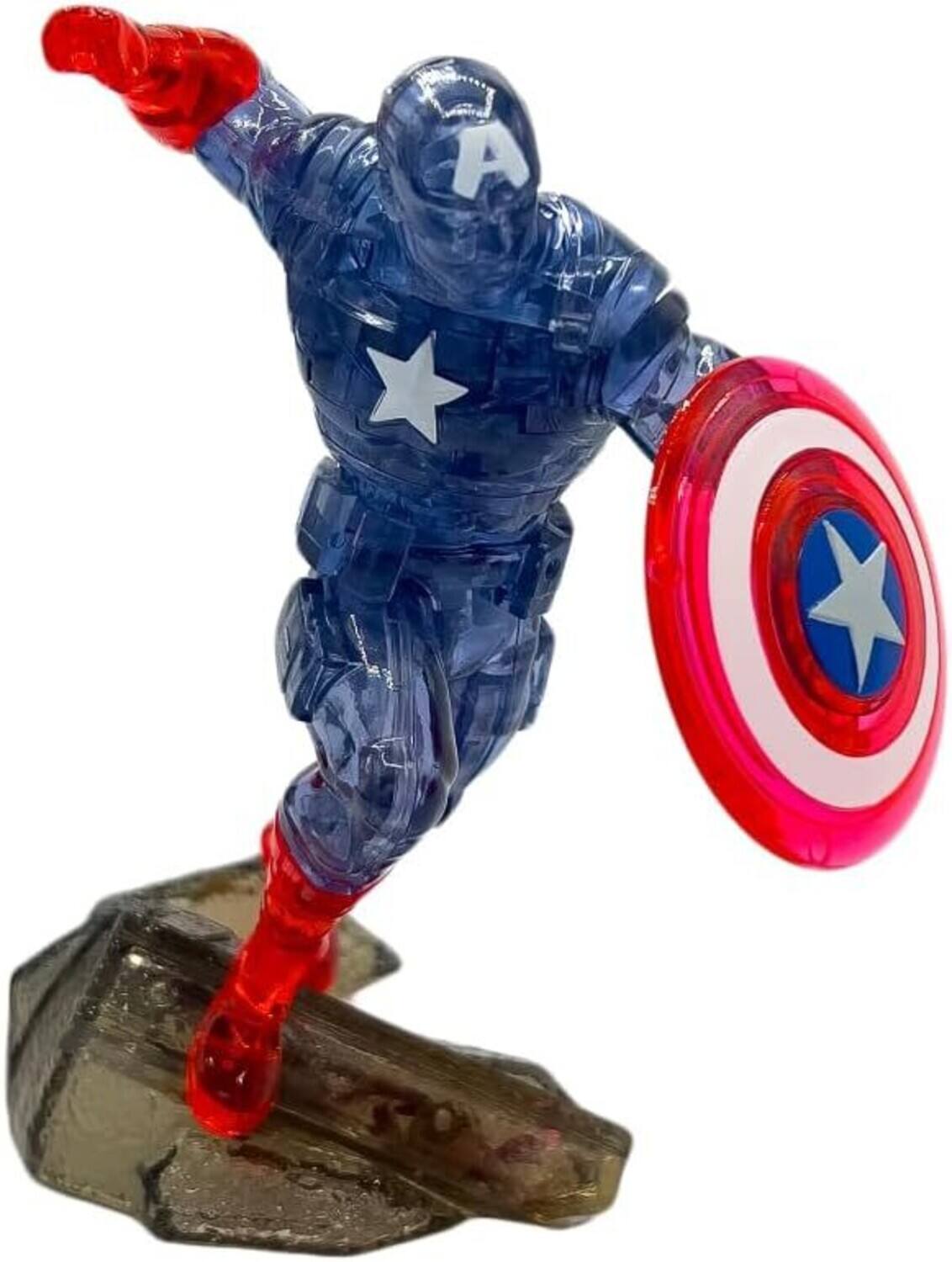 Alt View 1. PopMarket - BEPUZZLED - Marvel - Captain America 3D Crystal puzzle   - COLLECTIBLES - Multicolor.