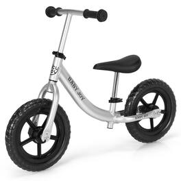 Costway - Aluminum Balance Bike for Kids Adjustable No Pedal Training Bicycle - Black,Silver