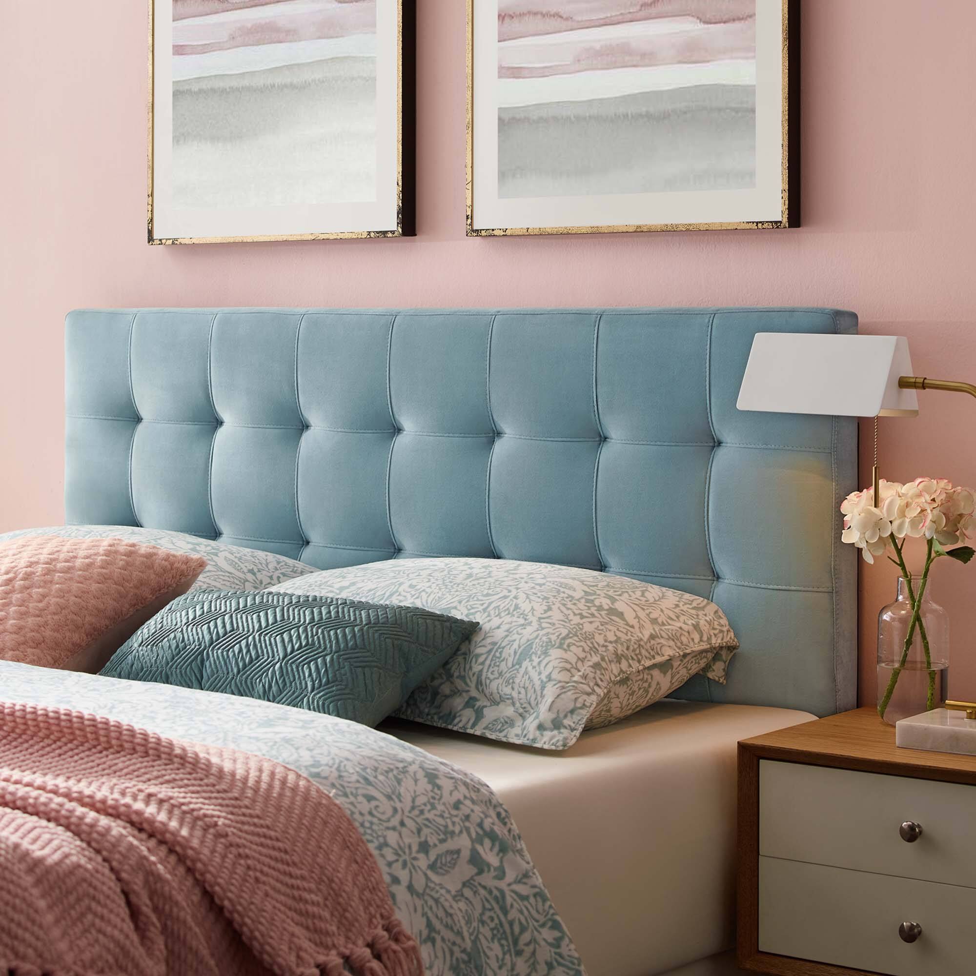 Alt View 2. Modway - Lily Biscuit Tufted Performance Velvet Queen Headboard by Modway - Blue.