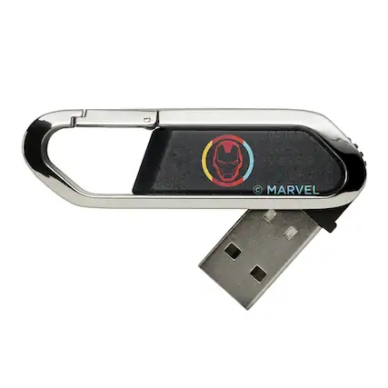 Front. Keyscaper - Marvel Sigil USB 64GB Clip Style Flash Drive - Iron Man.