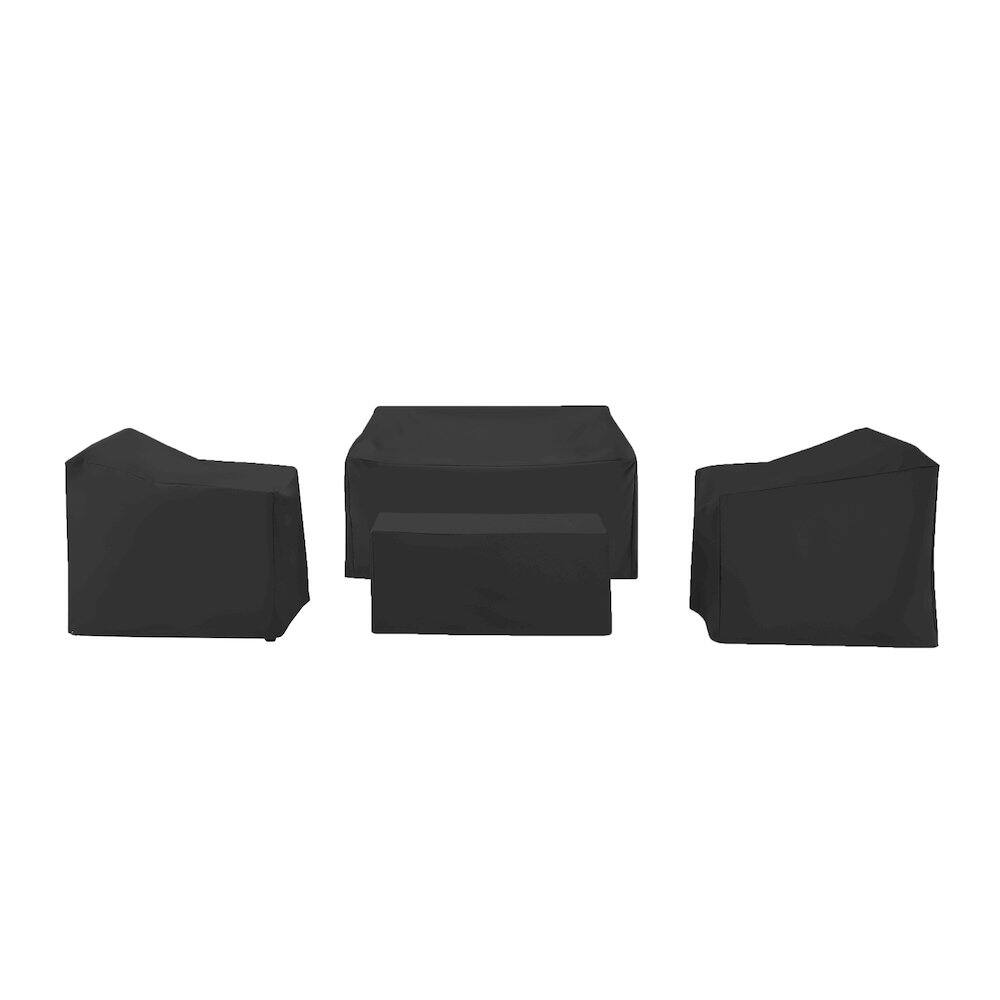 Alt View 1. Crosley Furniture - 4Pc Outdoor Furniture Cover Set - Loveseat - Black.