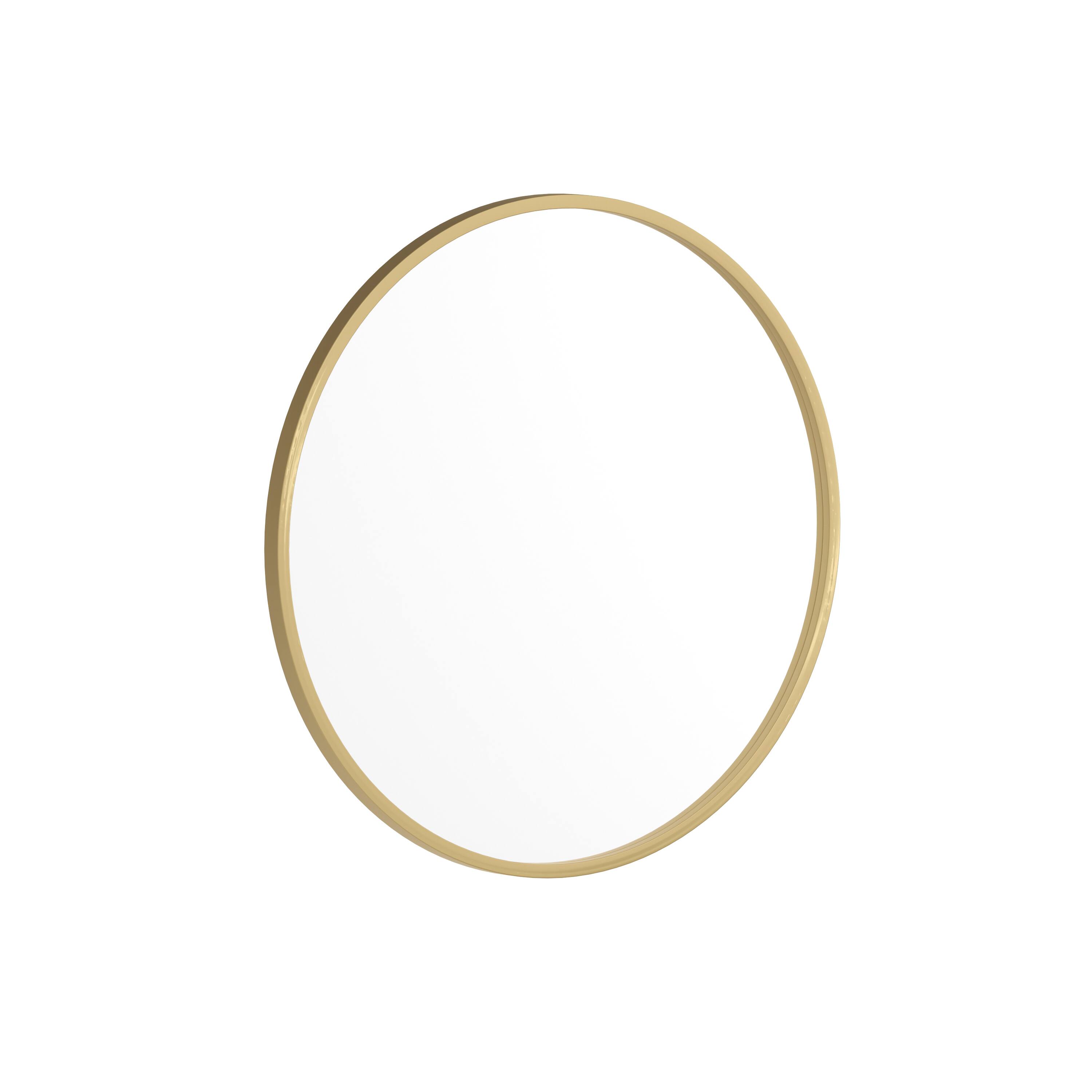 Alt View 1. Emma + Oliver - Mersin Wall Mounted Mirror with Iron Frame, Silver Backing and Shatterproof Glass for Entryways, Bathrooms and More - Gold.
