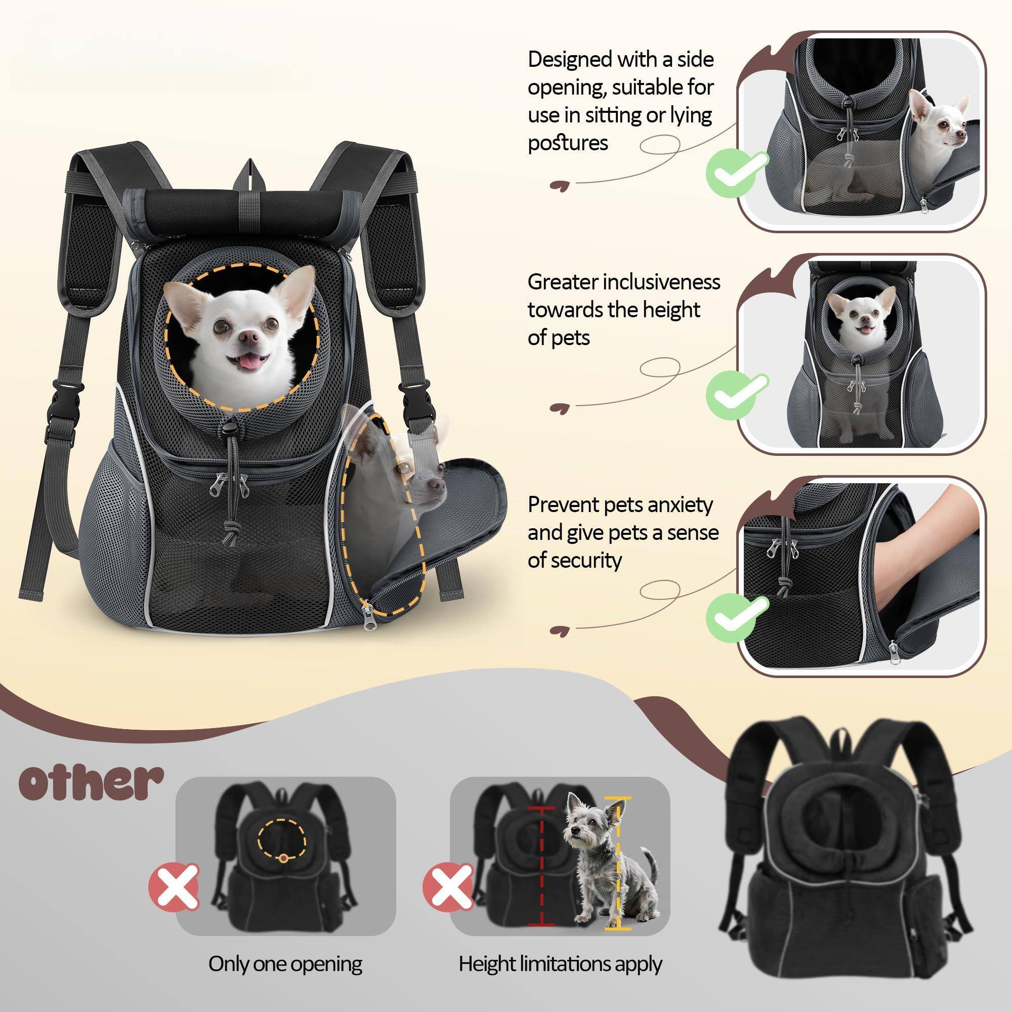 - Designed with a side opening, suitable for use in sitting or lying postures
- Greater inclusiveness towards the height of pets
- Prevent pets anxiety and give pets a sense of security

Other:
- Only one opening
- Height limitations apply