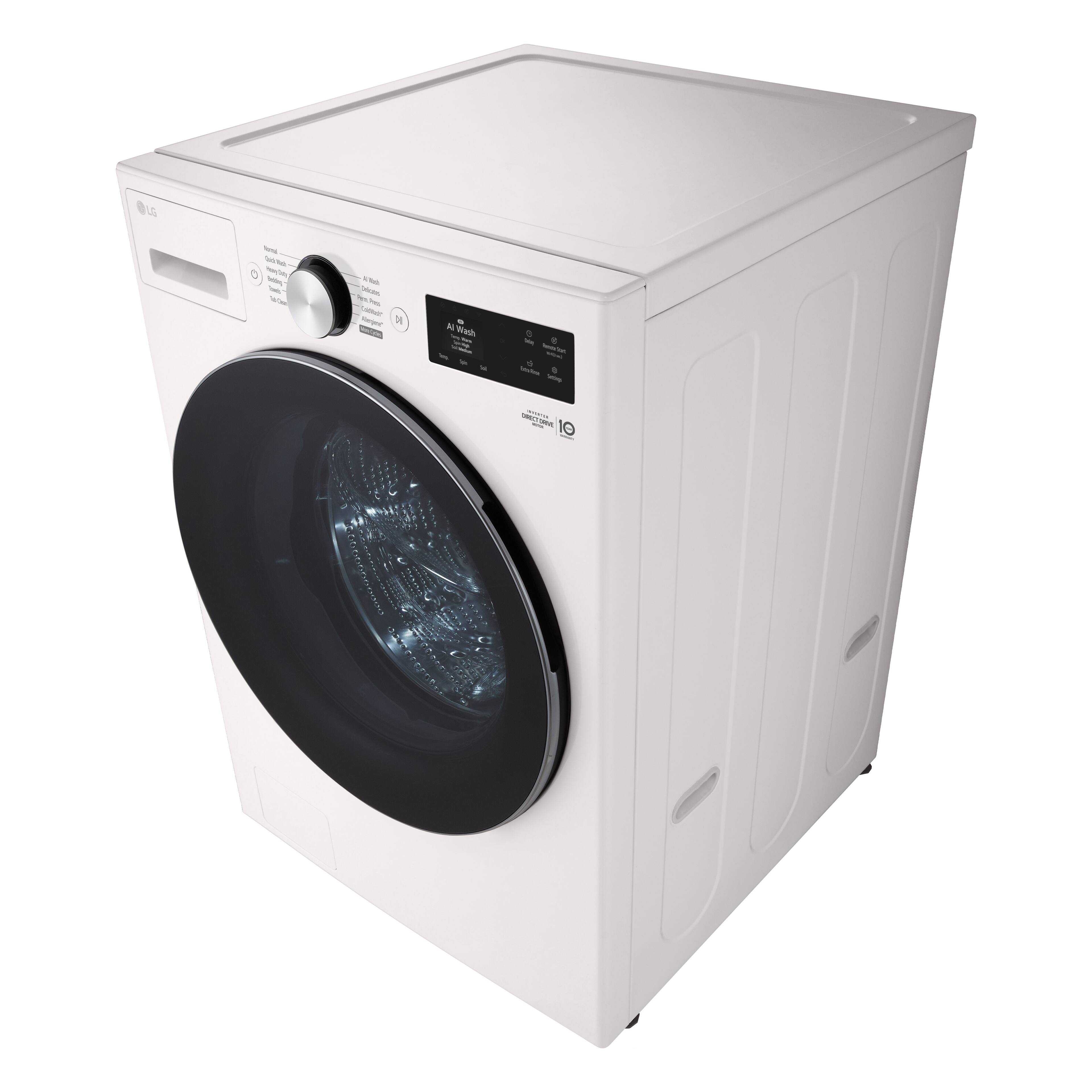 Alt View 8. LG - 5.0 Cu. Ft. High-Efficiency Stackable Smart Front Load Washer with Steam and TurboWash 360° - Alpine White.
