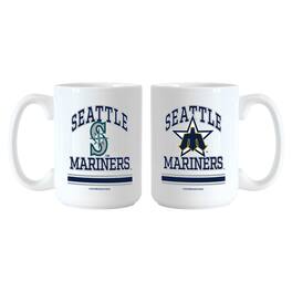 Logo Brands - Seattle Mariners 15oz. Current & Throwback Mug Set - Multicolor