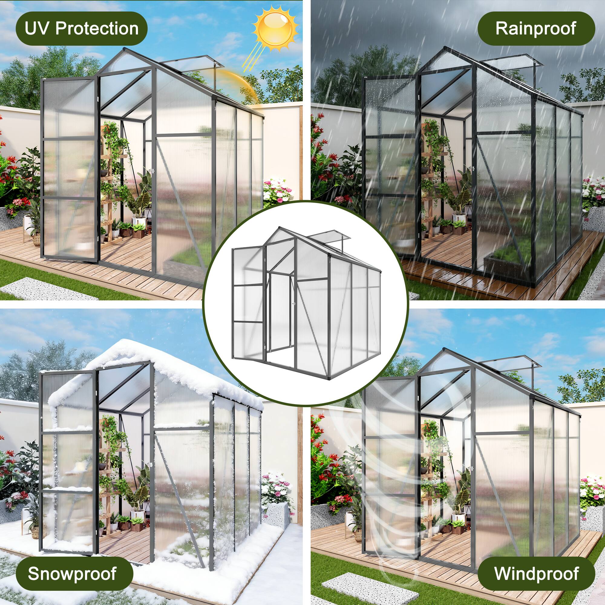 UV Protection  
Rainproof  
Snowproof  
Windproof