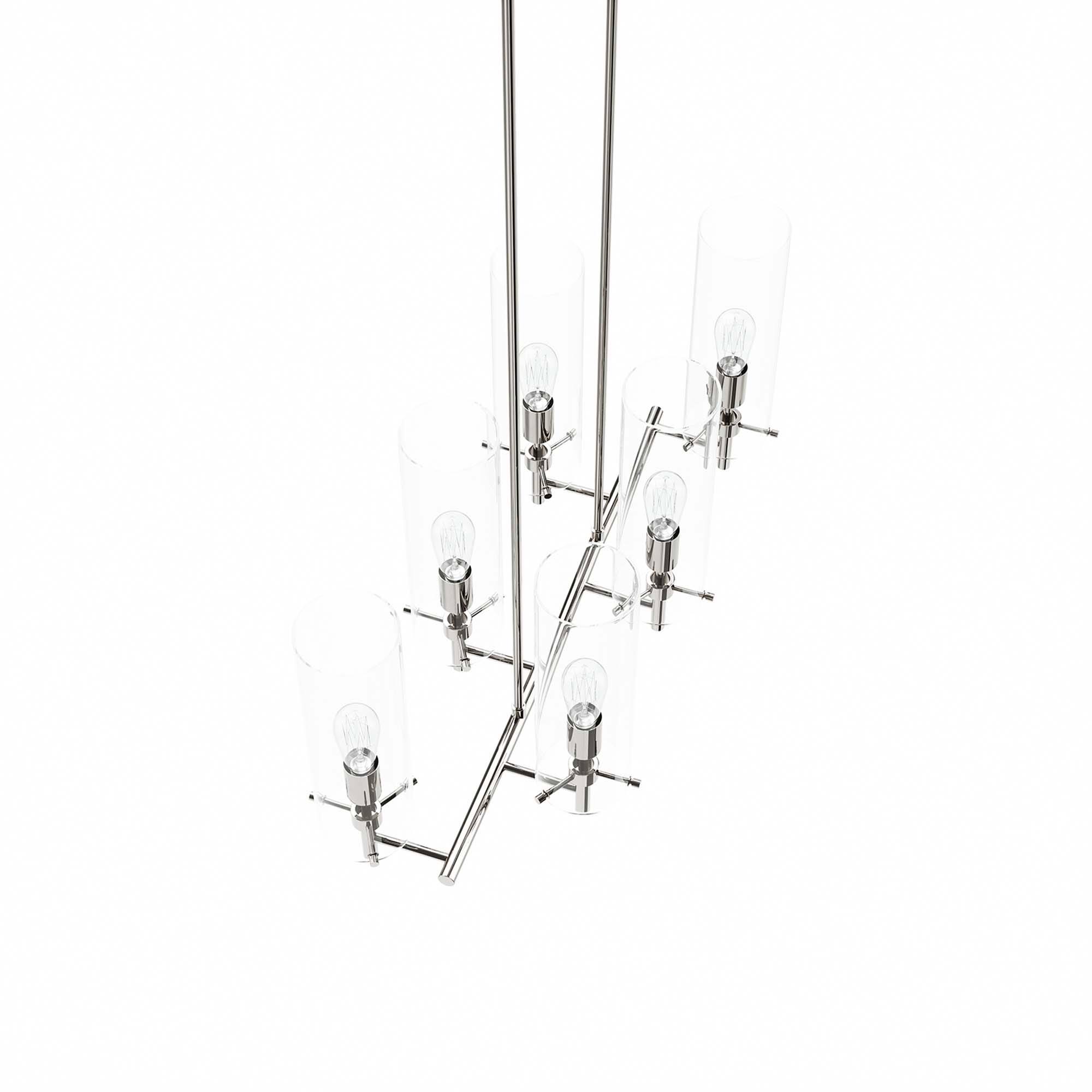 Alt View 4. Modway - Skylark 6-Light Chandelier by Modway - Clear Polished Nickel.