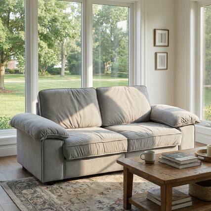 Front. Anysun - 78.7" Velvet 2-Seat Storage Loveseat - Space-Saving Compact Couch for Small Apartments. - Gray.
