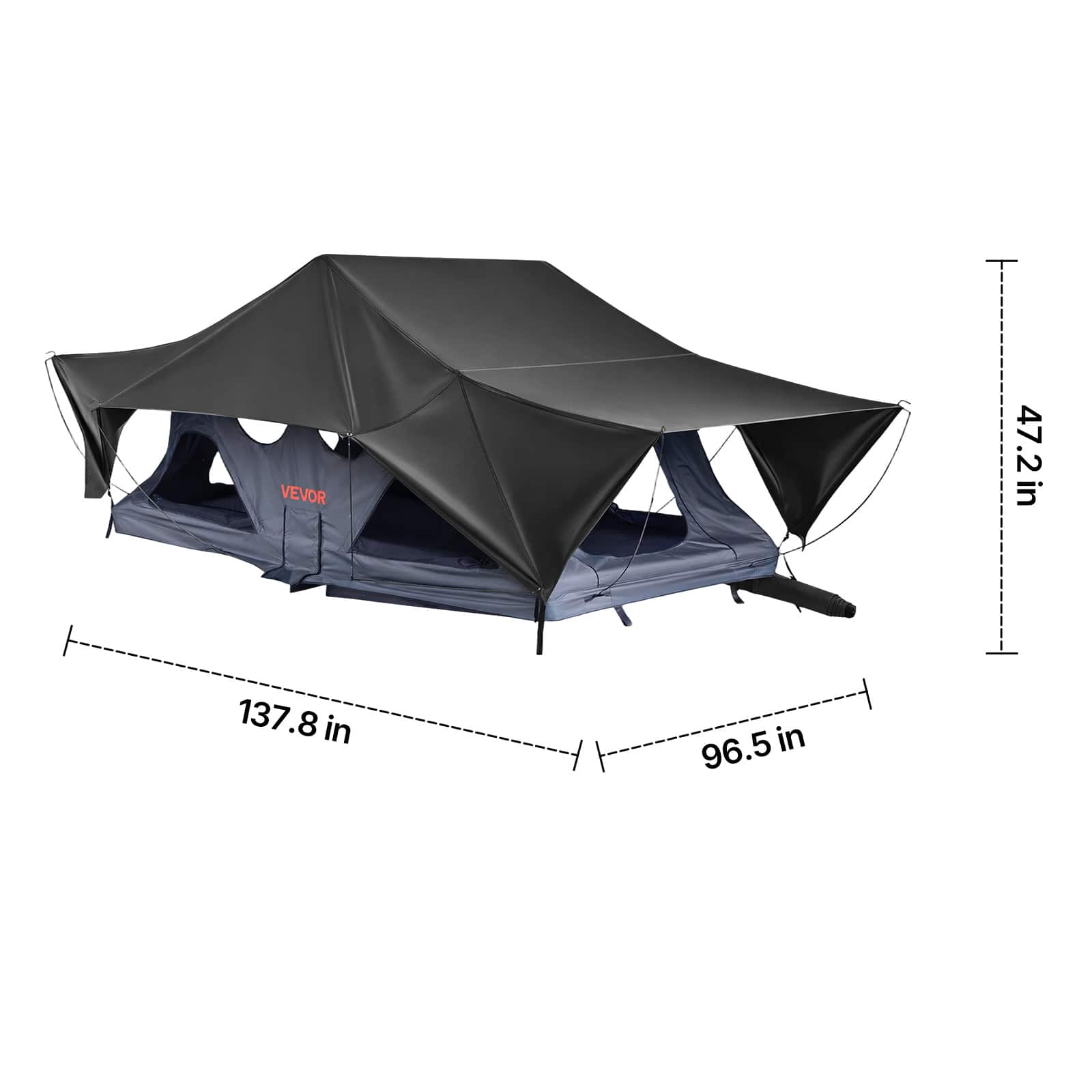 VEVOR Rooftop Tent, 2 3 Person Foldable Aluminum Roof Top Tent