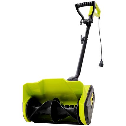 Front. MOOSOO - Electric Snow Shovel, 12" Corded Snow Blower, Adjustable Handle For Driveway/Patio - Green.