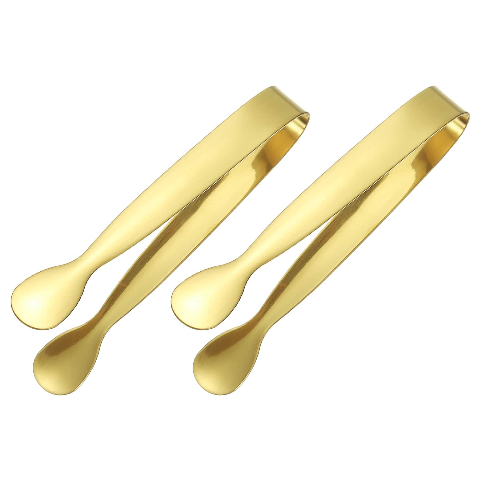 "Unique Bargains - Mini Serving Tongs 4.3"" Stainless Steel, 2pcs, Buffet Tongs for Charcuterie, Dessert, Party, Tea, Coffee - Gold" price history on PriceWatchPro