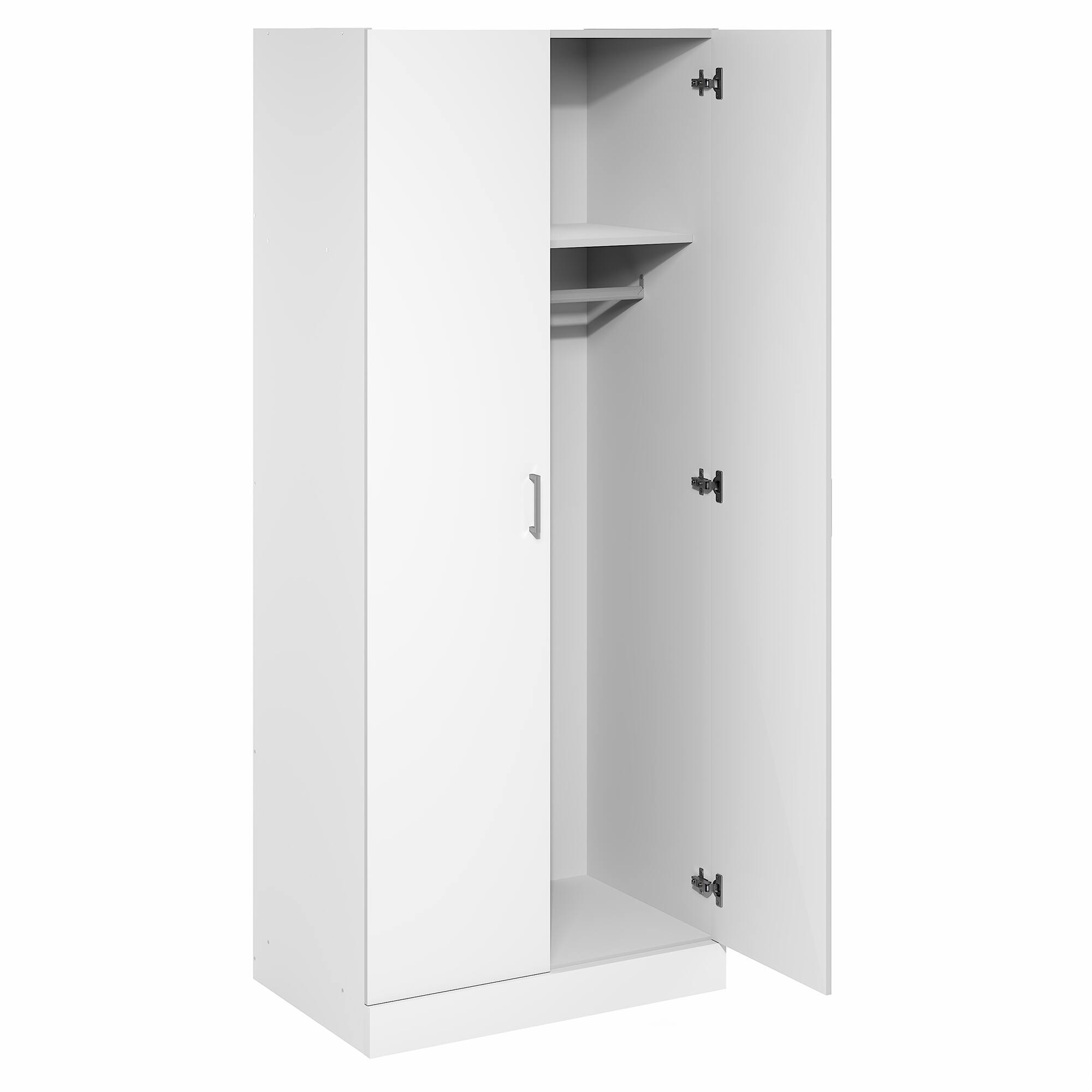 Alt View 9. Furinno - Robin Wardrobe Cabinet, Wardrobe Closet with Hanging Rod - White.