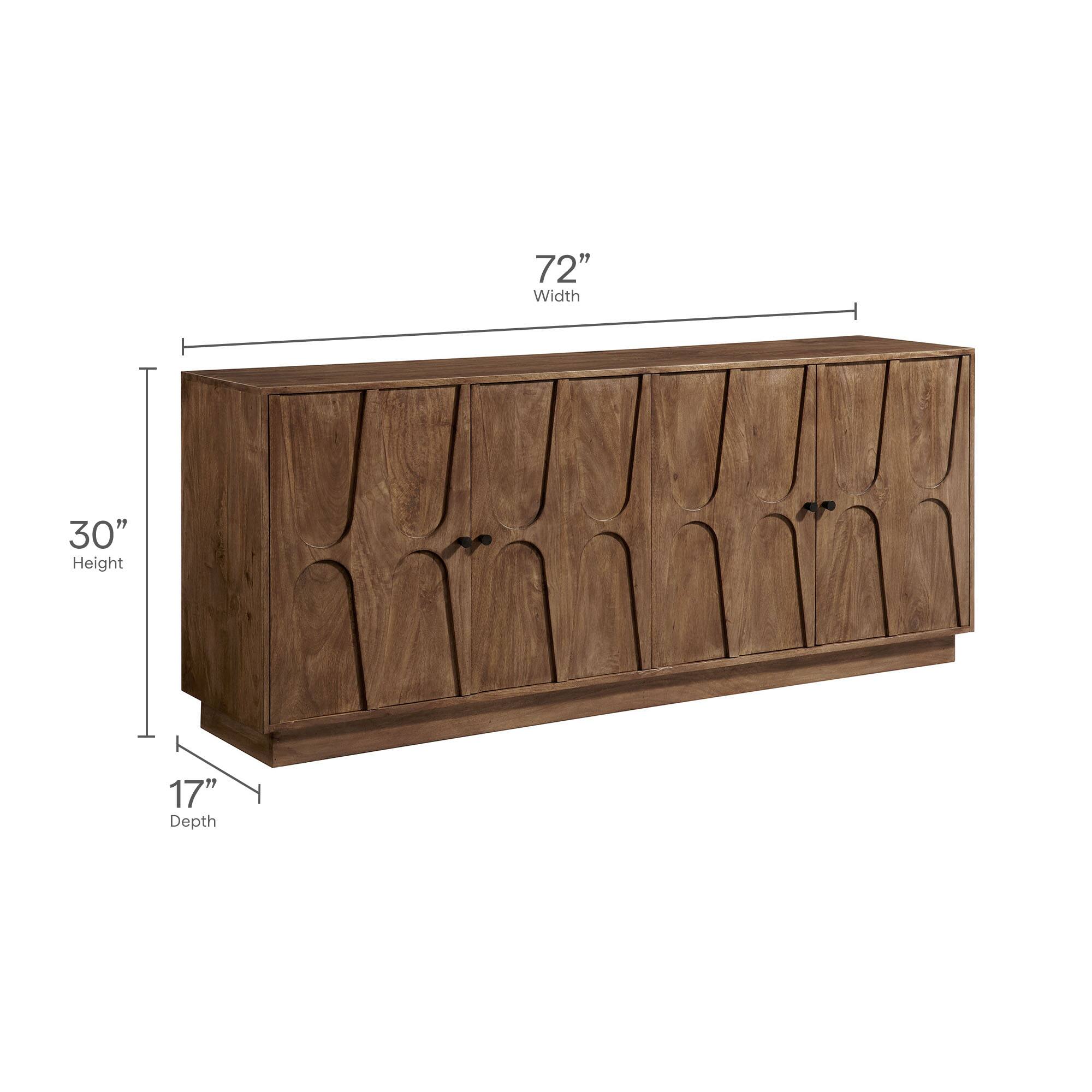 72" Width, 30" Height, 17" Depth