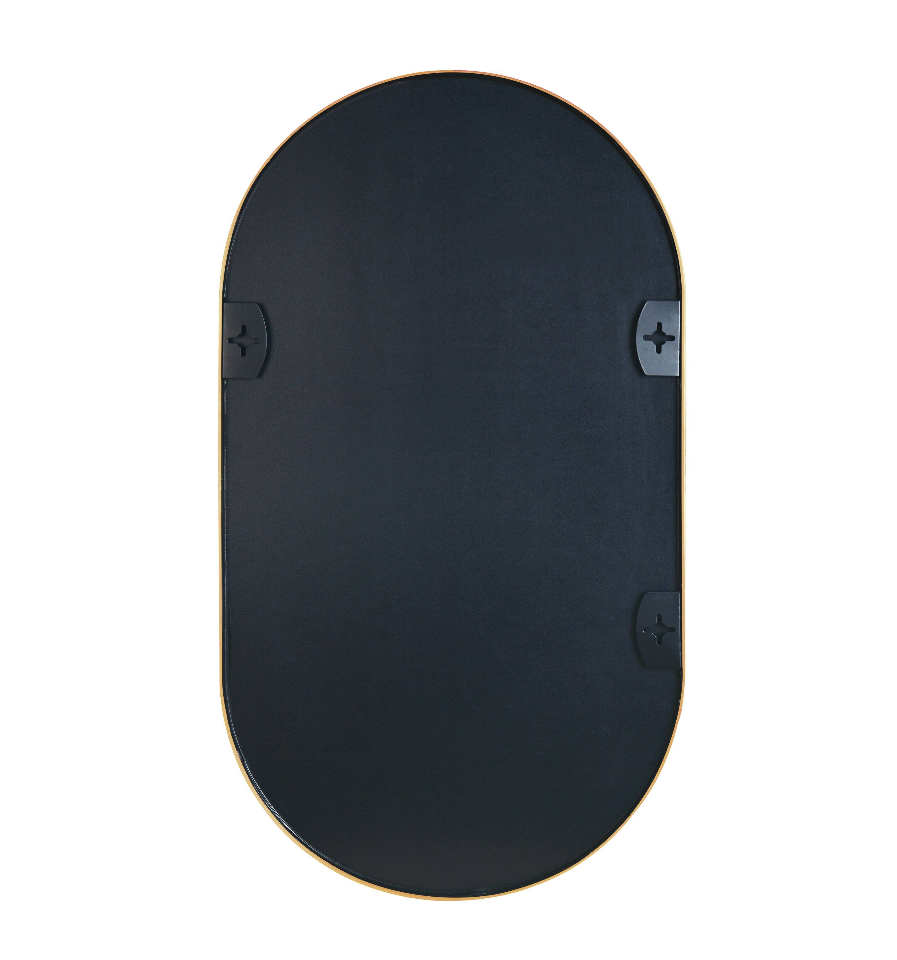 Alt View 5. PAIHOME - 20x28 Inch Capsule Oval Wall Mirror, HD Bathroom mirror, Child-Safe Decorative Mirror for Bedroom Bathroom Entryway - Gold.