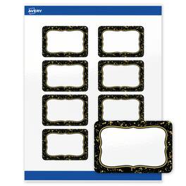 Avery - Labels, 2" x 3", Glossy Black/Metallic Gold Specs - White