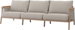 Acanva - Modern Outdoor Patio Sofa with Thick Cushions, Olefin Fabric Sunroom Backyard Furniture, Couch - Light Khaki