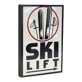 BreeBe - Ski Lift Lodge Sign 15.75"H - Cream, Black