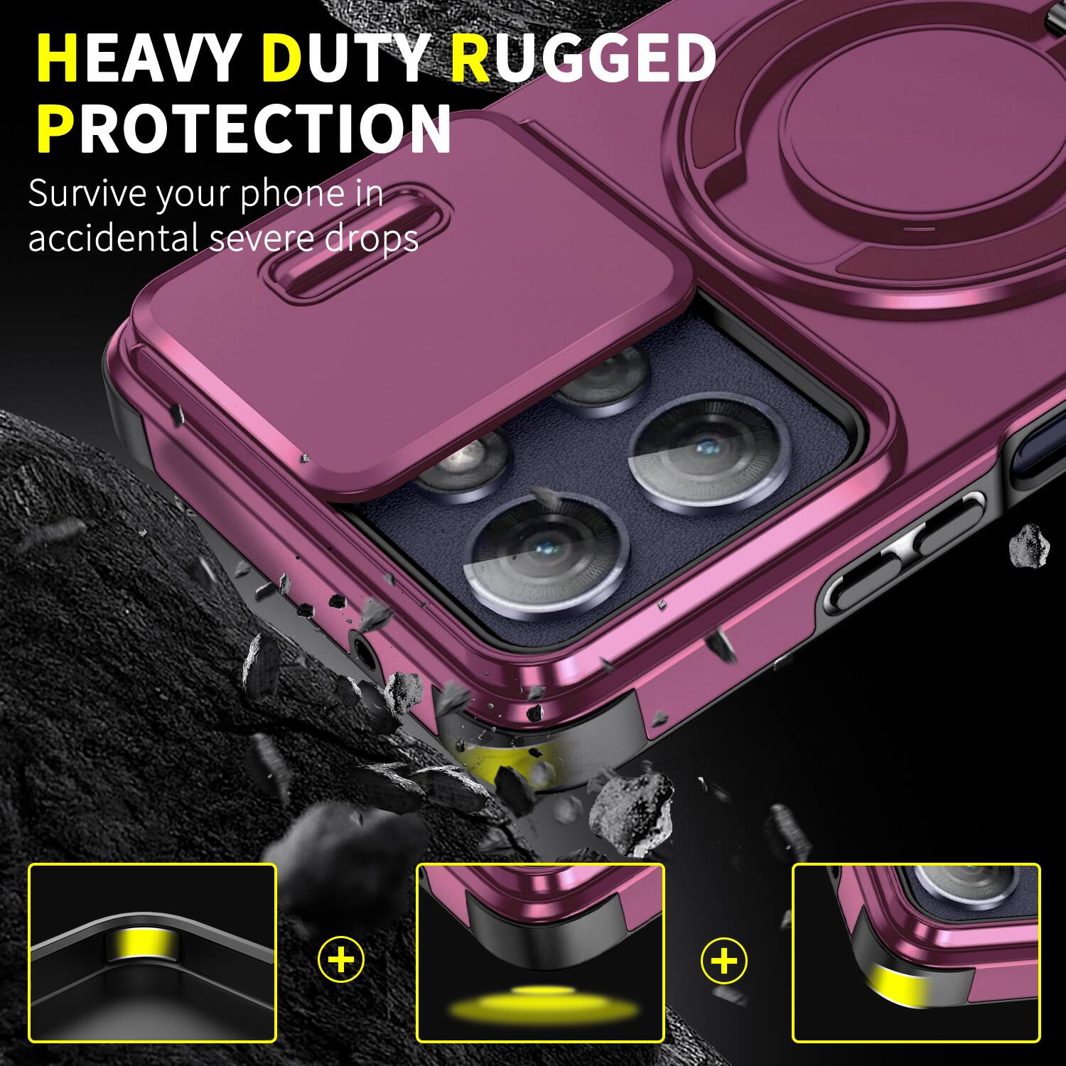 HEAVY DUTY RUGGED PROTECTION  
Survive your phone in accidental severe drops
