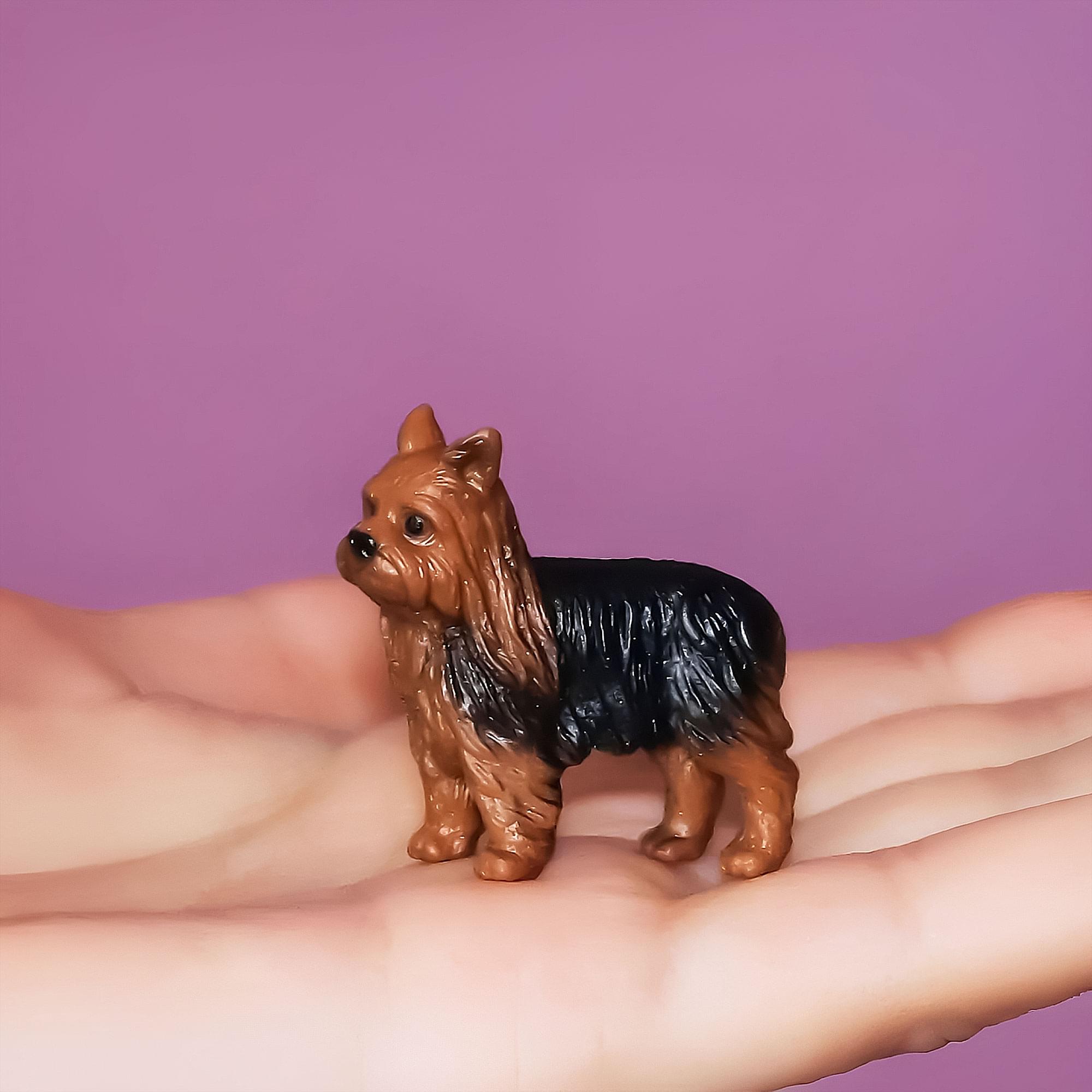 Alt View 1. Breyer Animal Creations - CollectA Cats & Dogs Collection Miniature Figure | Yorkshire Terrier - Brown.