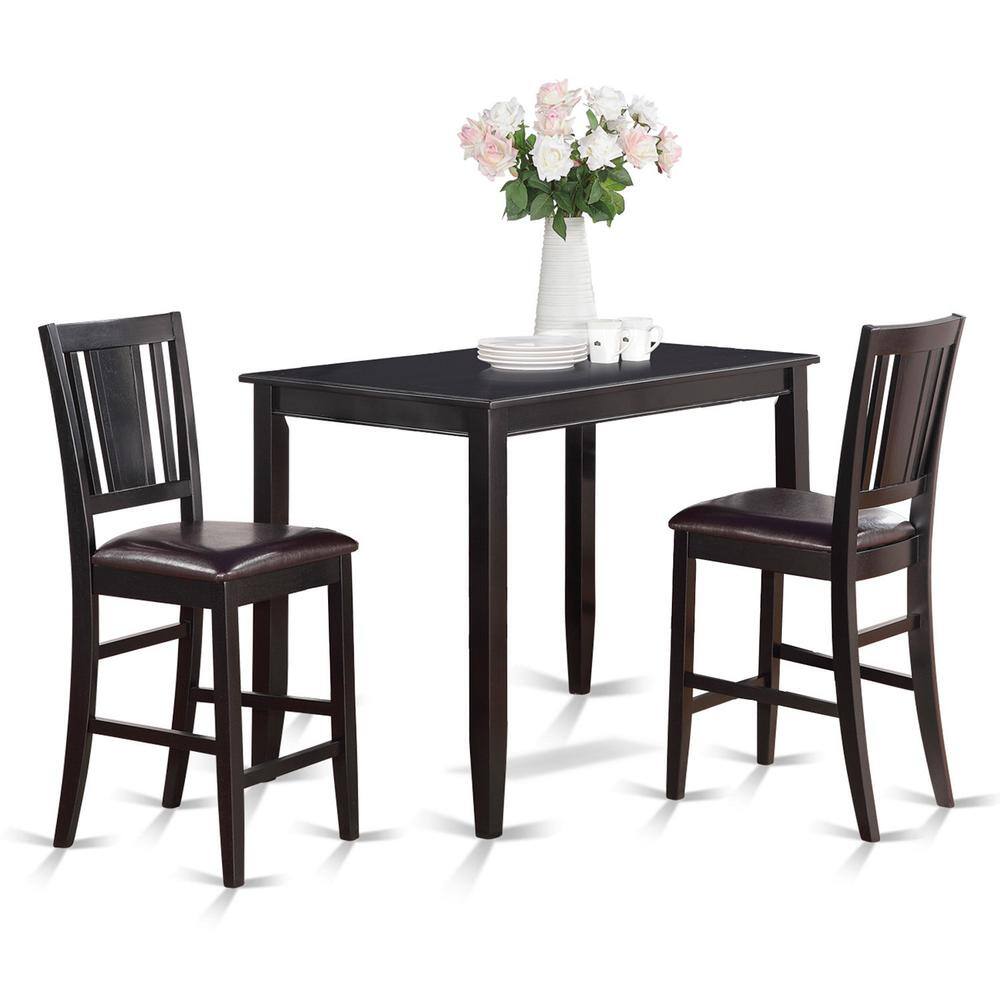 East West Furniture 3 Pc counter height Dining set high Table and 2 ...