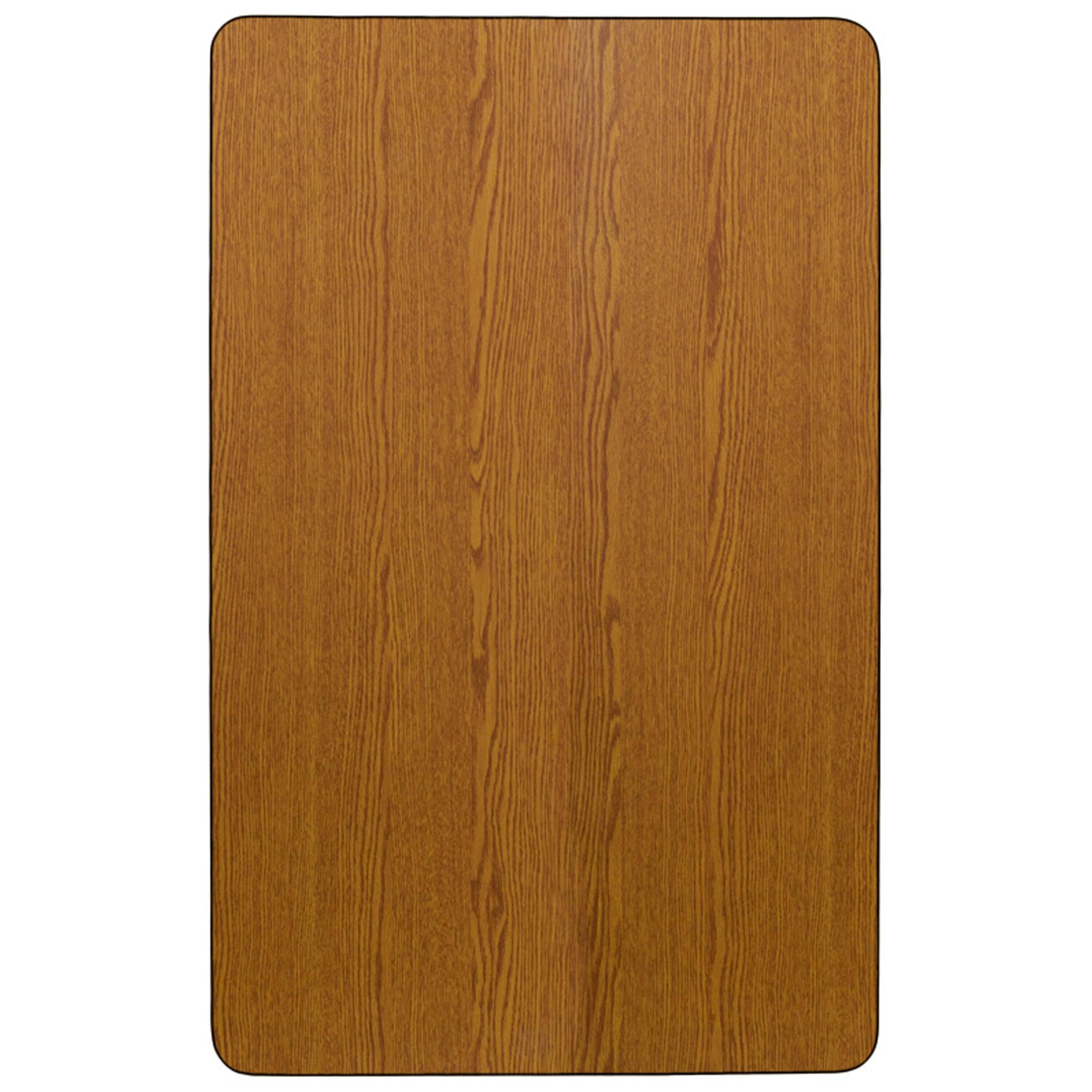 Alt View 2. Emma + Oliver - 24x48 Rectangle Laminate Adjustable Activity Table - Oak.