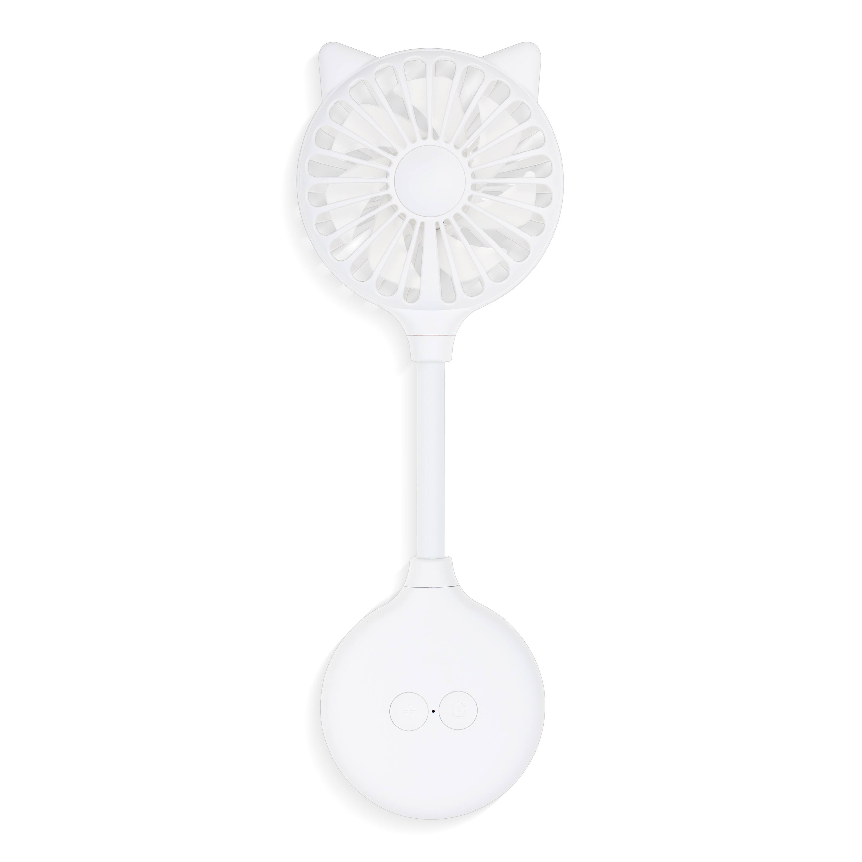 Angle. Zadro - Zadro Hands-Free Cat Ears Beauty Fan - Stylish Portable Cooling Solution - White.