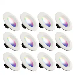 Energizer - 12-Pack Smart Wi-Fi Multi-Color LED Light Recessed Downlight, 6 inch 85W BR30 E26, 1100 Lumens - Multicolor