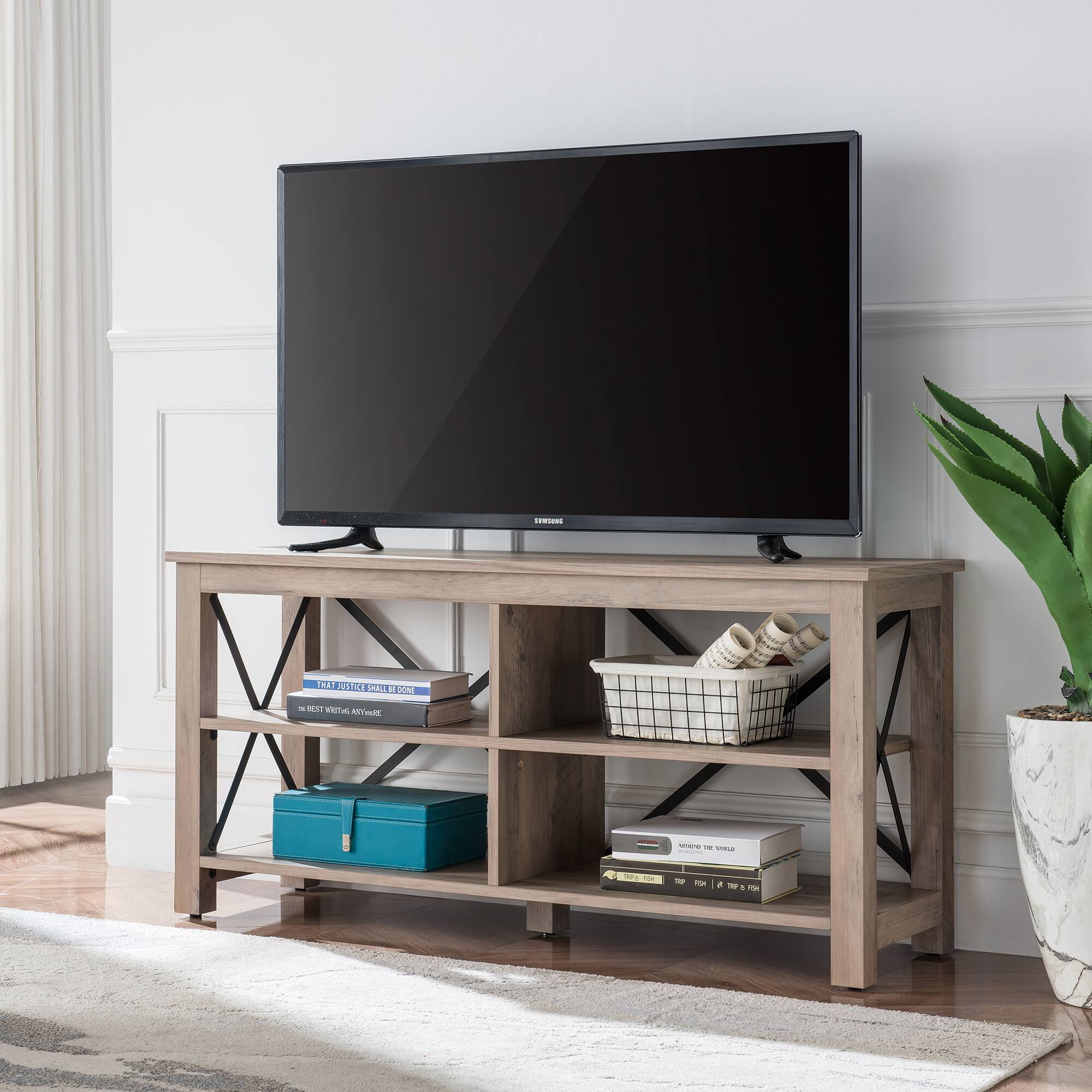 Alt View 1. Camden&Wells - Sawyer TV Stand for TVs up to 55" - Gray Oak.
