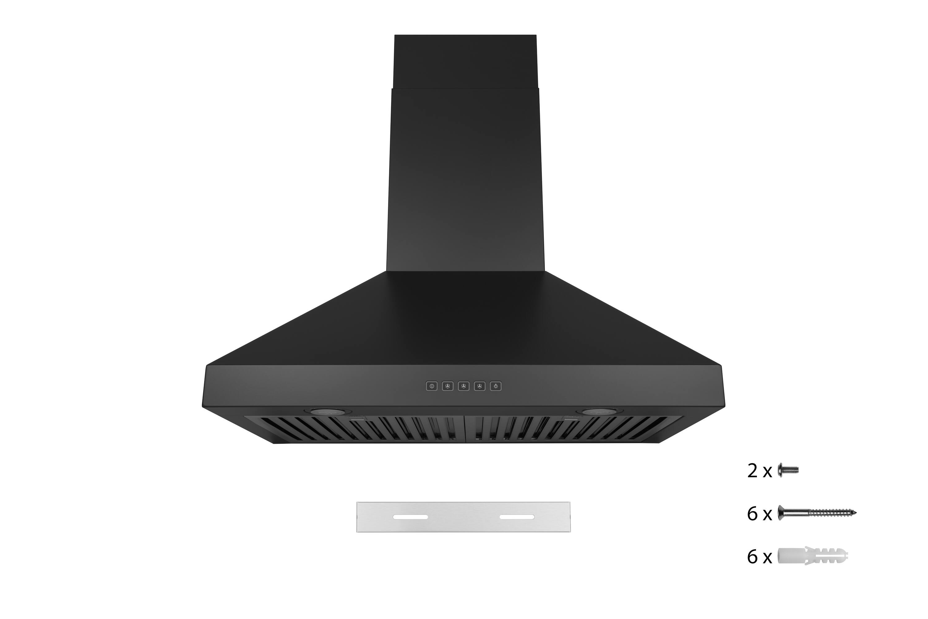Alt View 6. Hauslane - Hauslane WM-530 PRO 30-in Convertible Matte Black Wall-Mounted Range Hood - Matte Black.